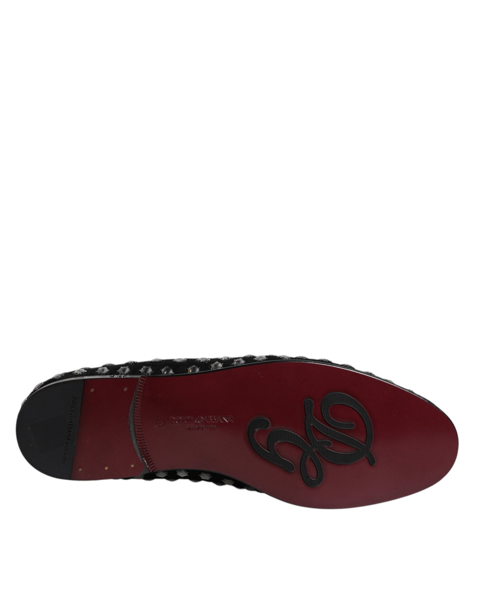 Dolce & Gabbana – Schwarze Loafer mit Kristallverzierung