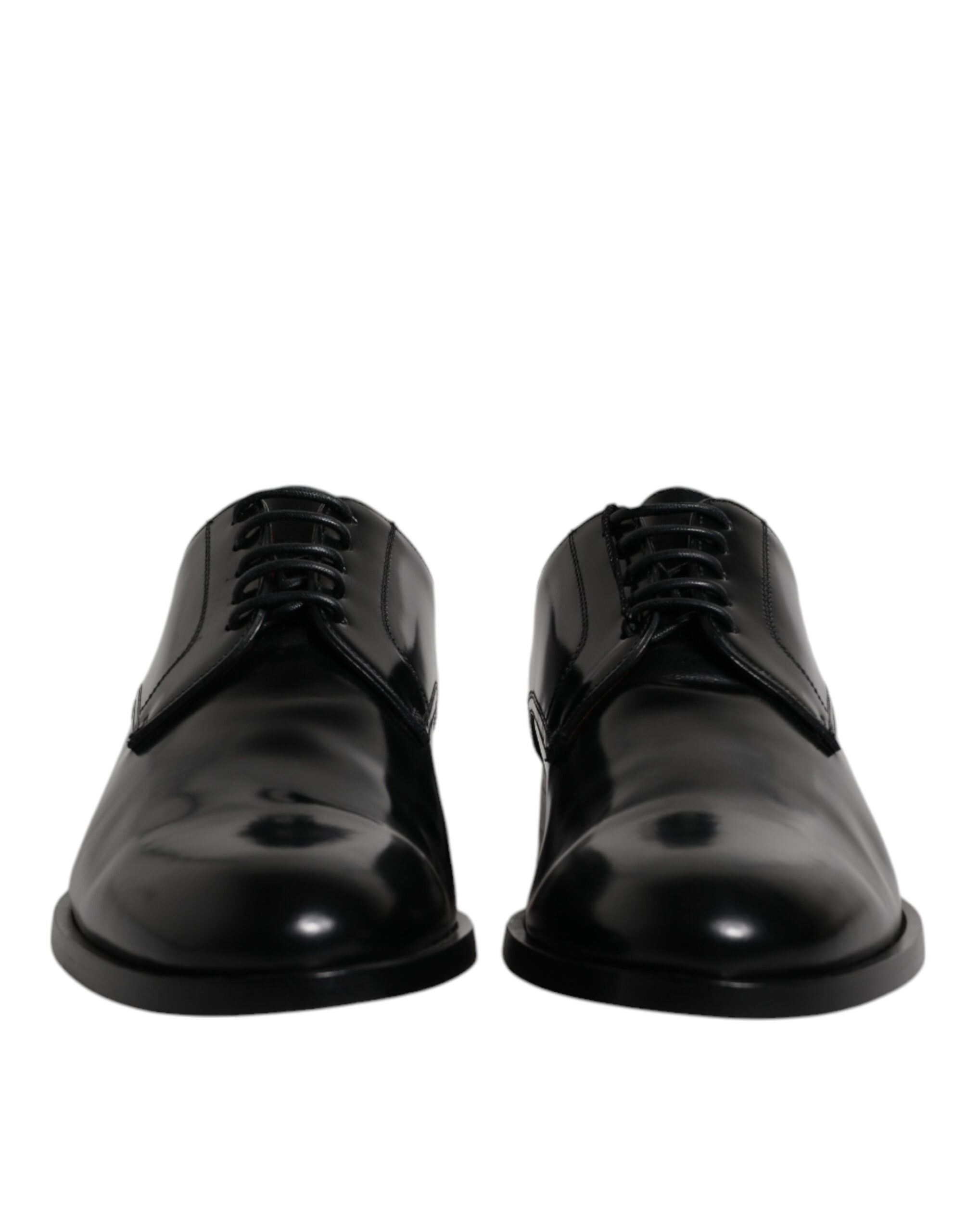 Dolce & Gabbana – Derby-Schnürschuhe aus schwarzem Kalbsleder mit Schnürung