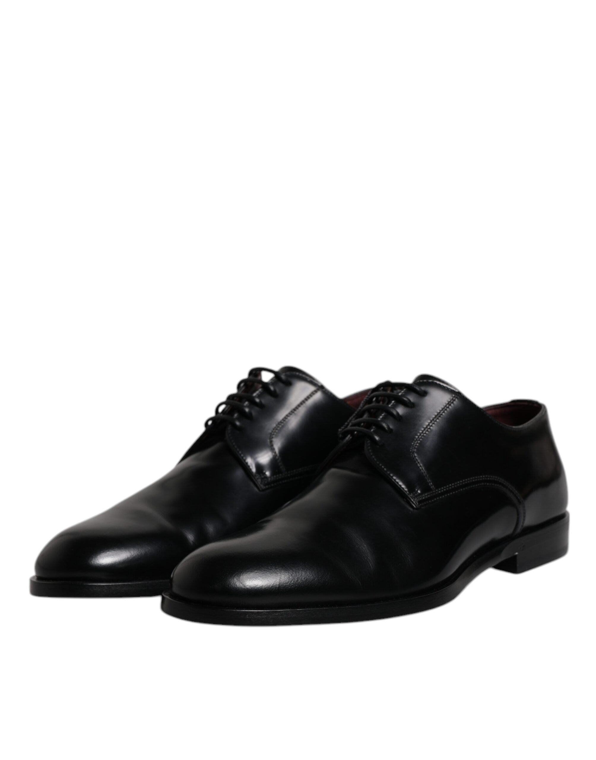 Dolce & Gabbana – Derby-Schnürschuhe aus schwarzem Kalbsleder mit Schnürung