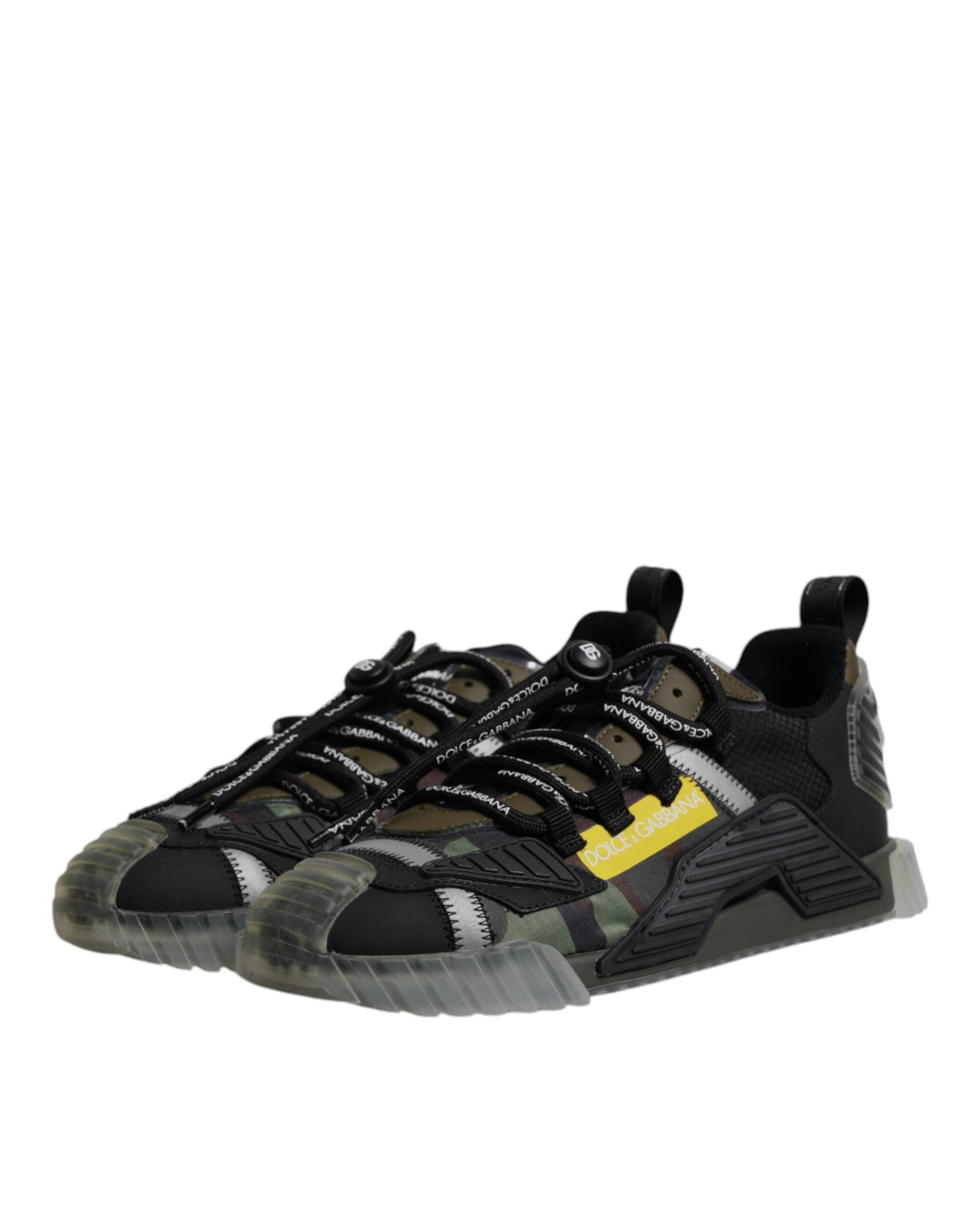 Dolce & Gabbana Schwarz Grün Camo NS1 Low Top Sneakers Schuhe