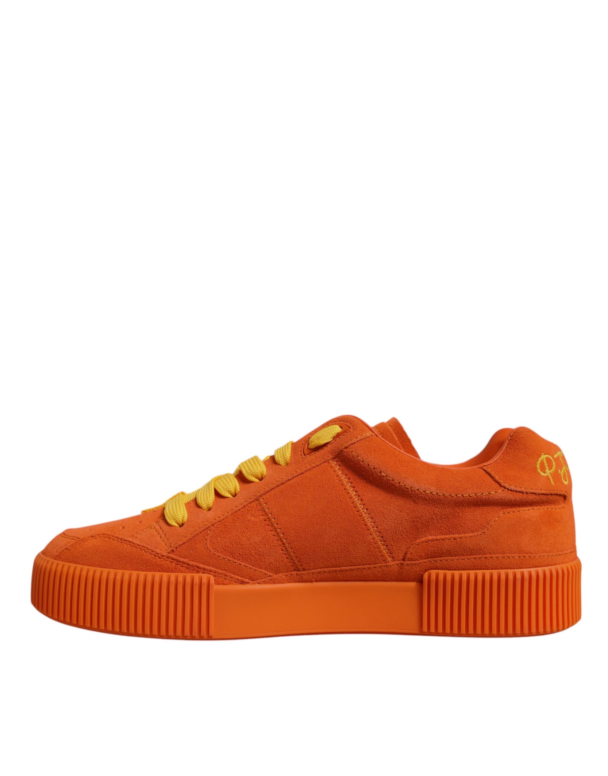 Dolce & Gabbana Orange Miami Leder Low Top Sneakers Schuhe