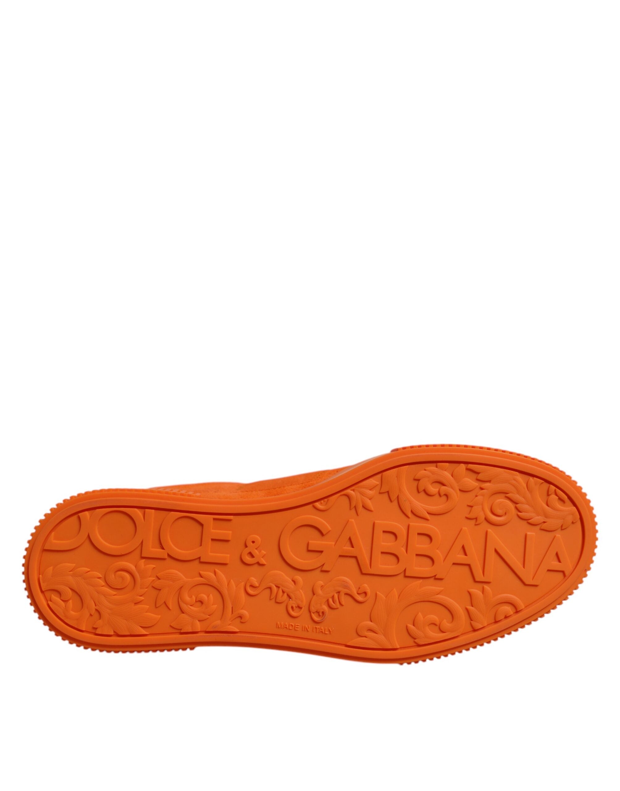 Dolce & Gabbana Orange Miami Leder Low Top Sneakers Schuhe