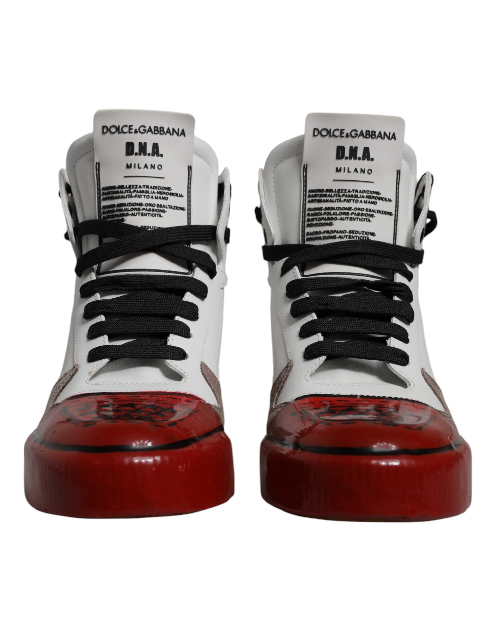 Dolce & Gabbana Mehrfarbige High-Top-Sneakers aus Leder