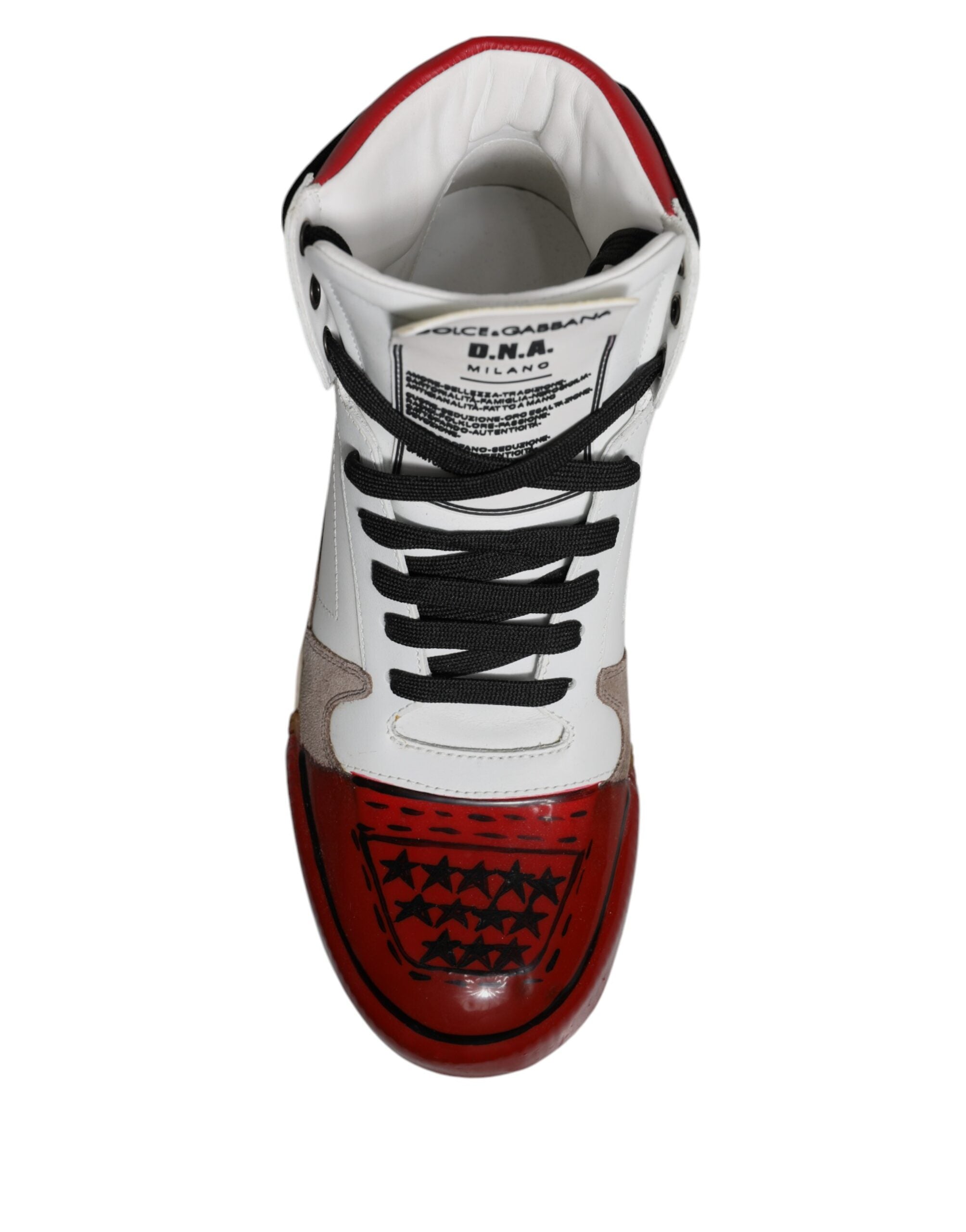 Dolce & Gabbana Mehrfarbige High-Top-Sneakers aus Leder