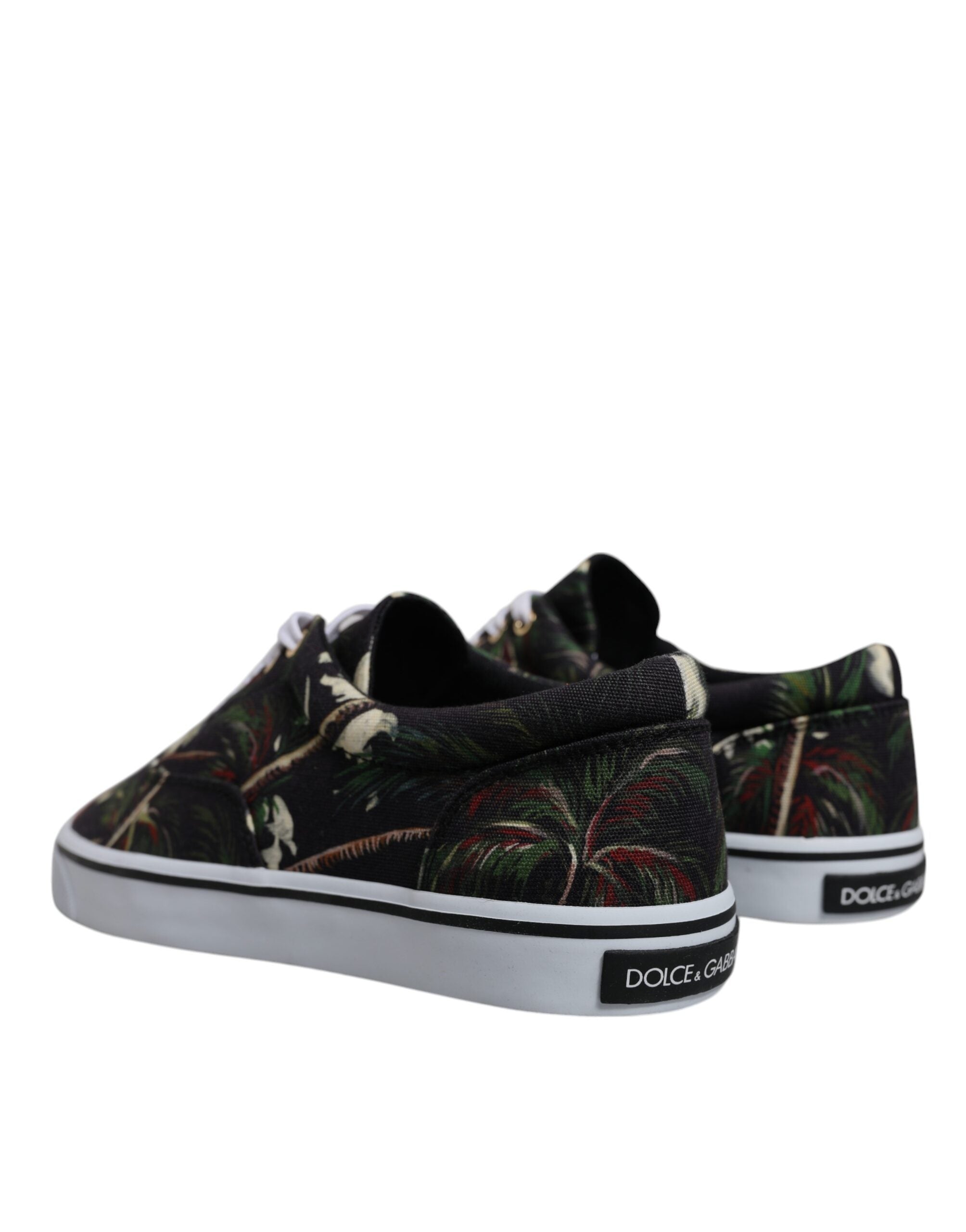Dolce & Gabbana – Schwarze Sneakers mit tropischem Print