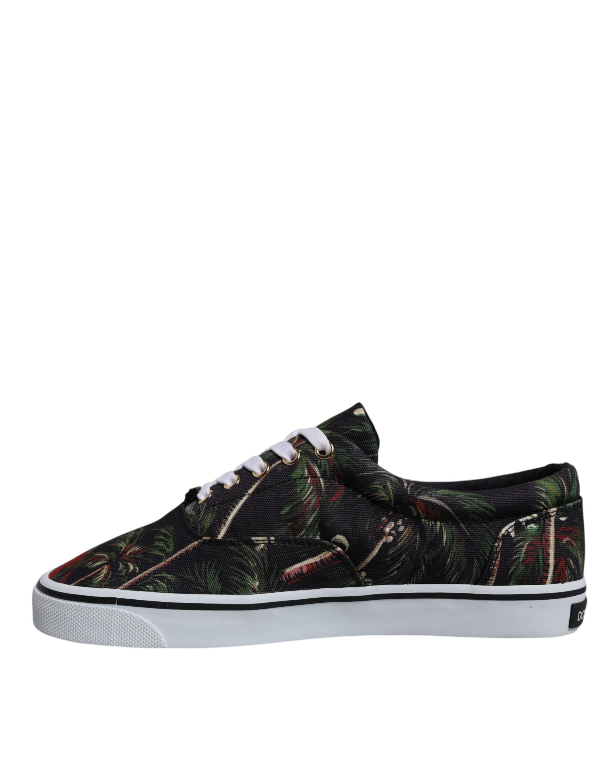 Dolce & Gabbana – Schwarze Sneakers mit tropischem Print