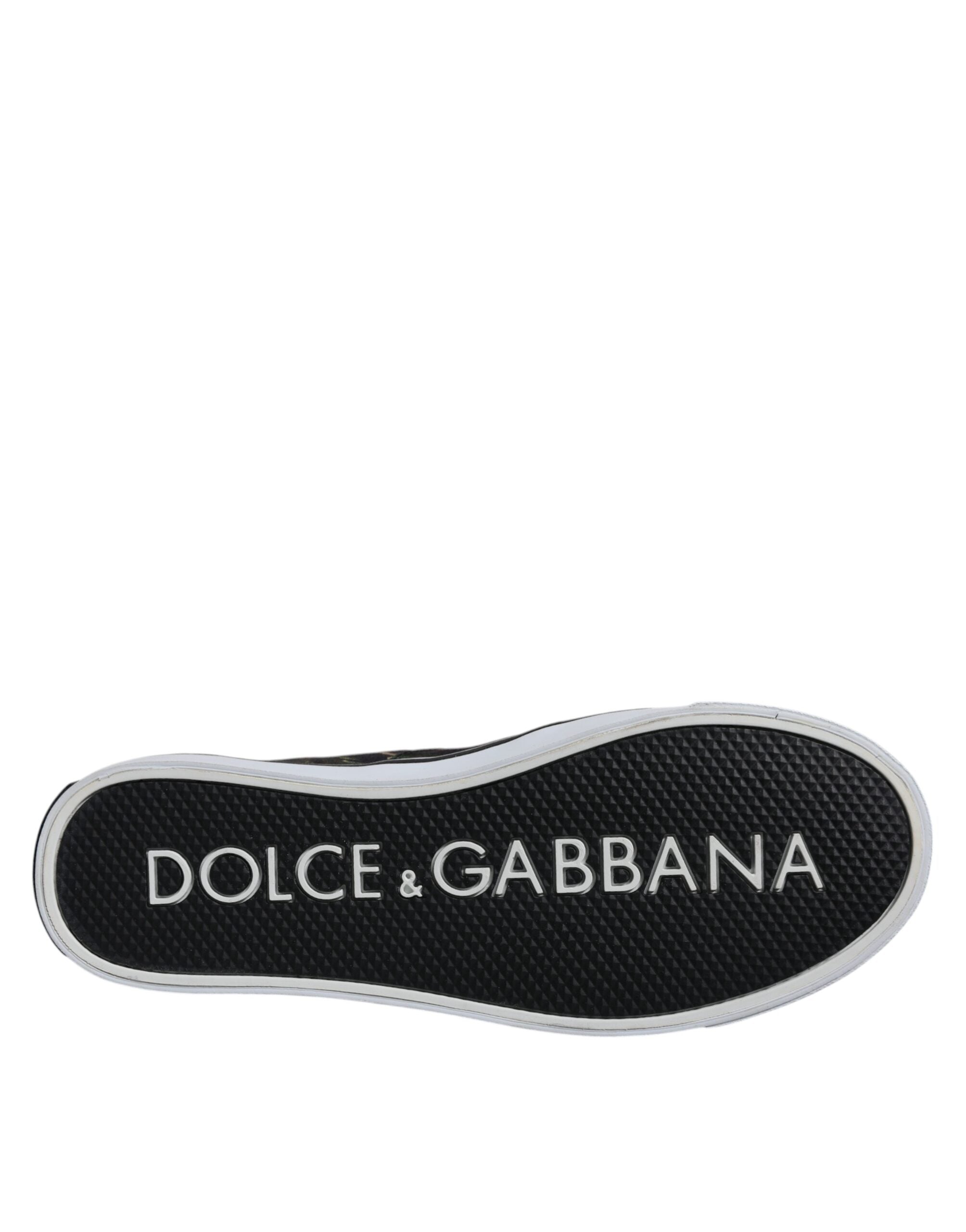Dolce & Gabbana – Schwarze Sneakers mit tropischem Print