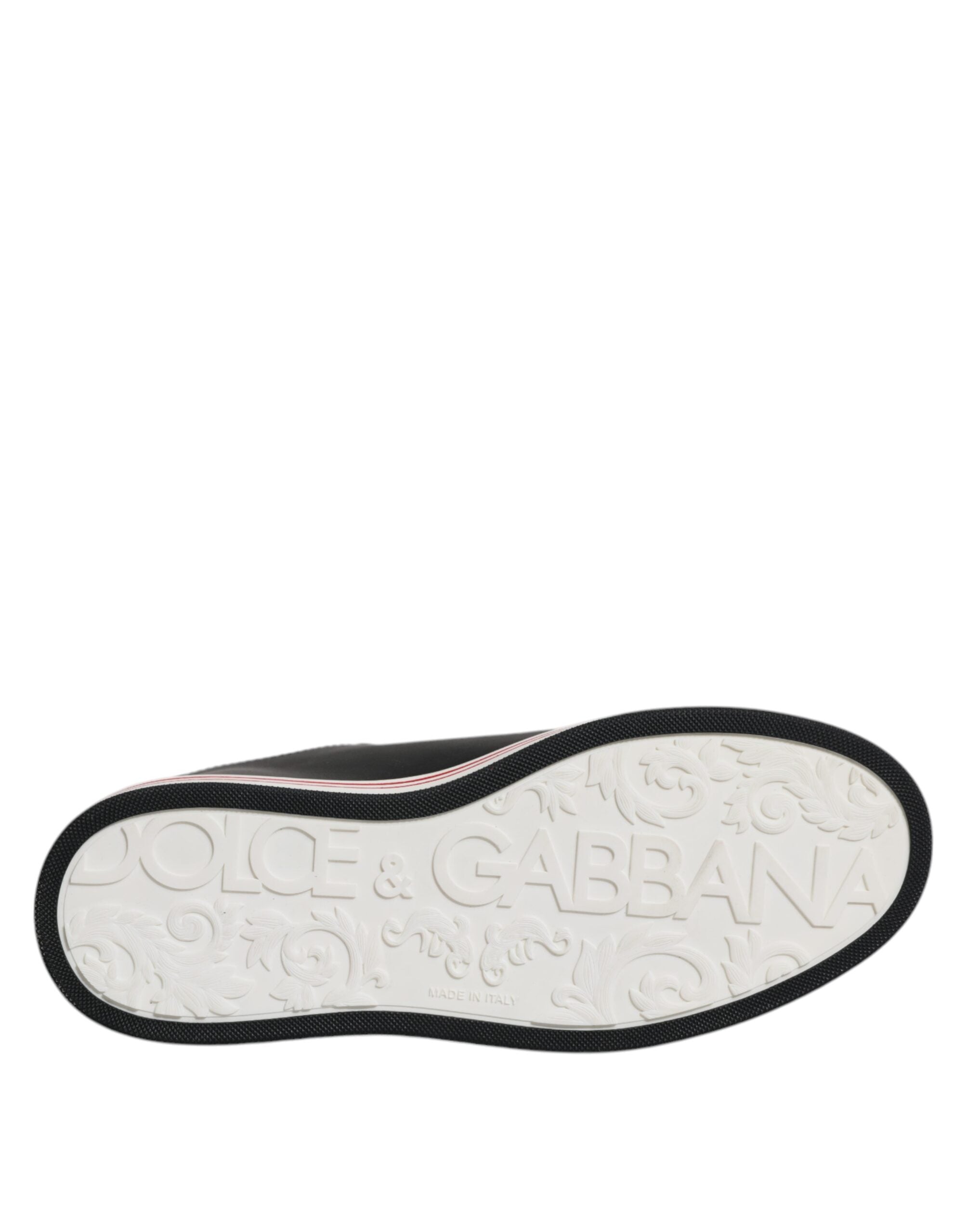 Dolce & Gabbana Schwarze Leder Low Top Herren Sneakers Schuhe