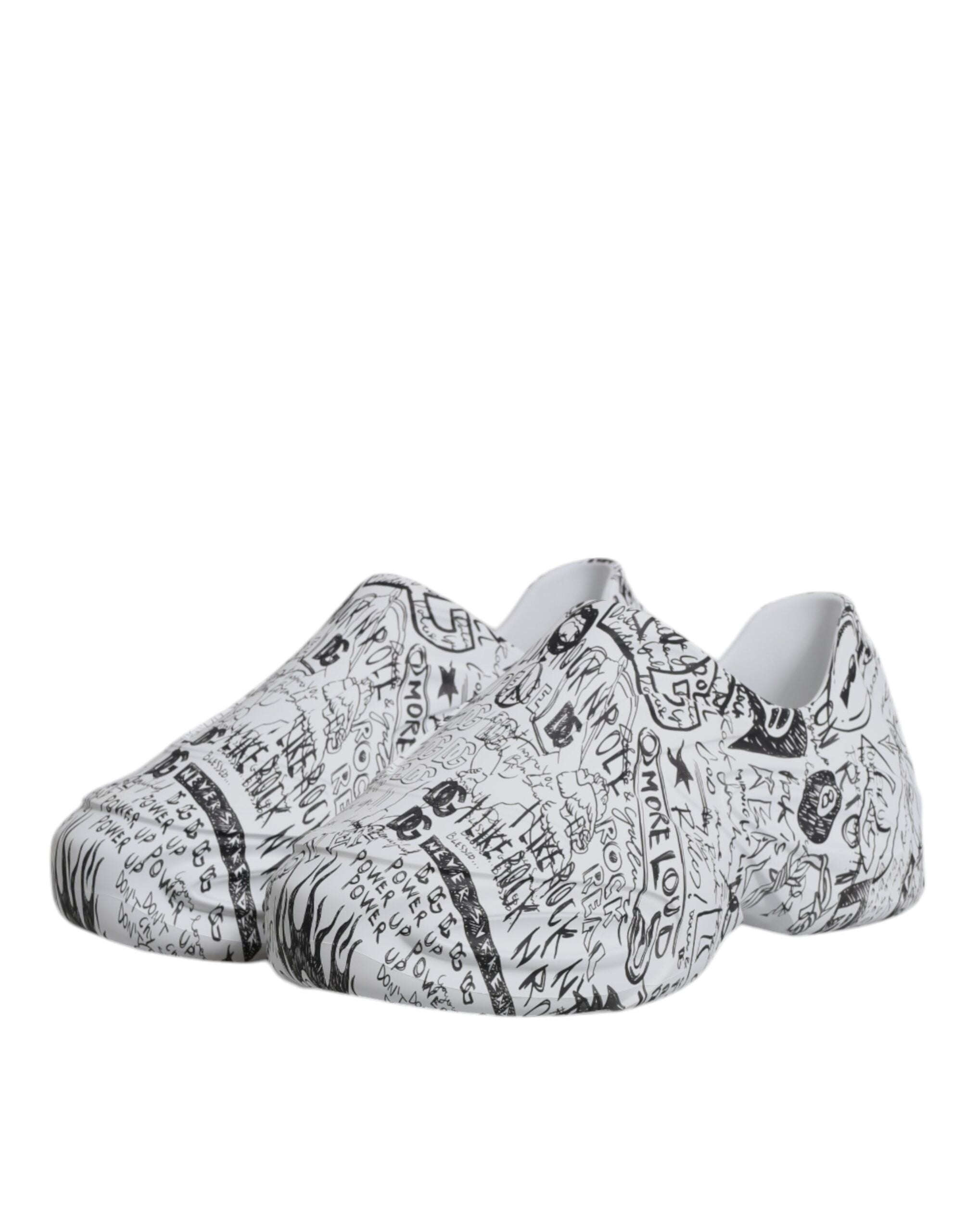 Dolce & Gabbana Daymaster Sneakers mit Graffiti-Muster in Weiß und Schwarz