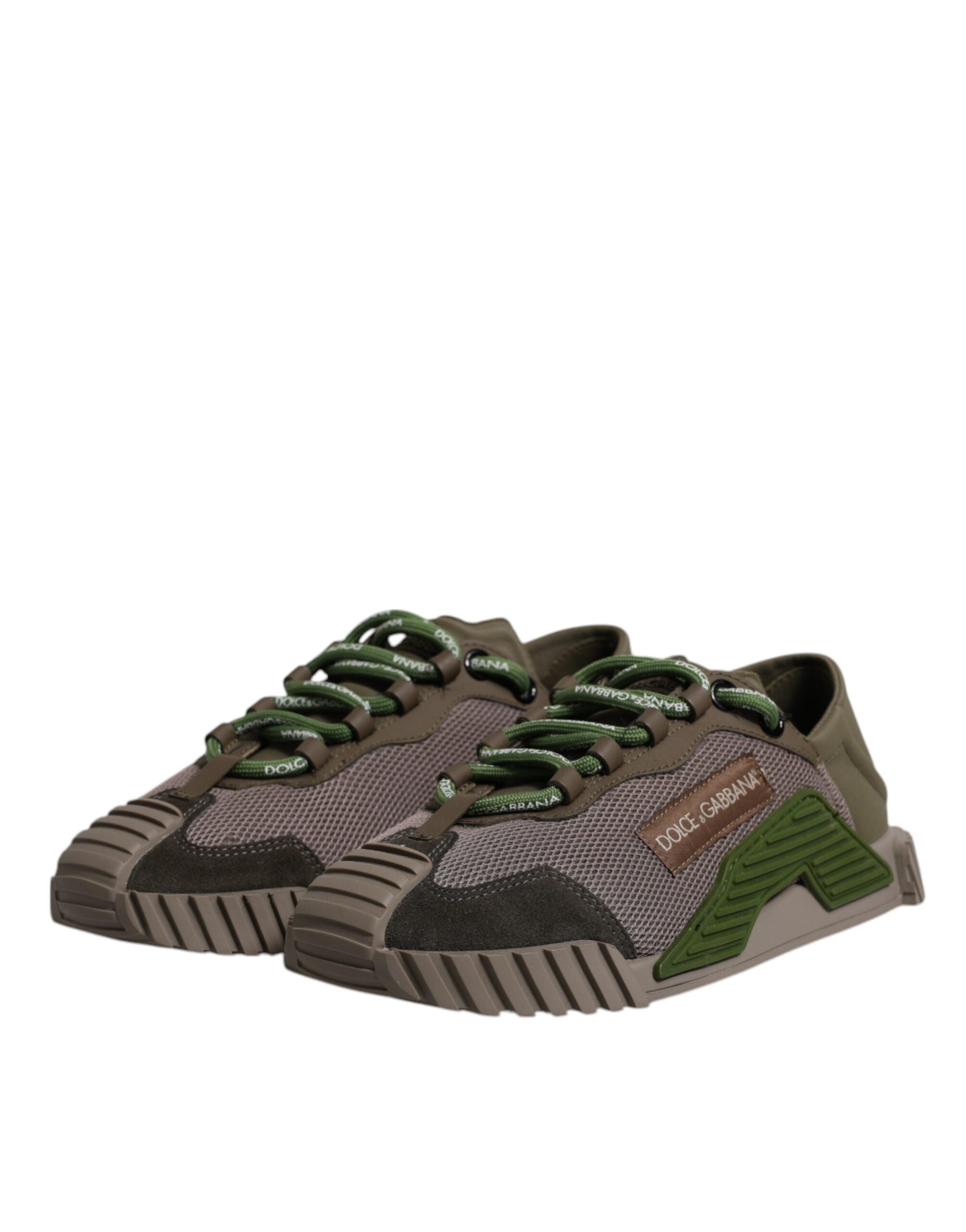 Dolce & Gabbana Army Green Low Top NS1 Herren Sneakers Schuhe