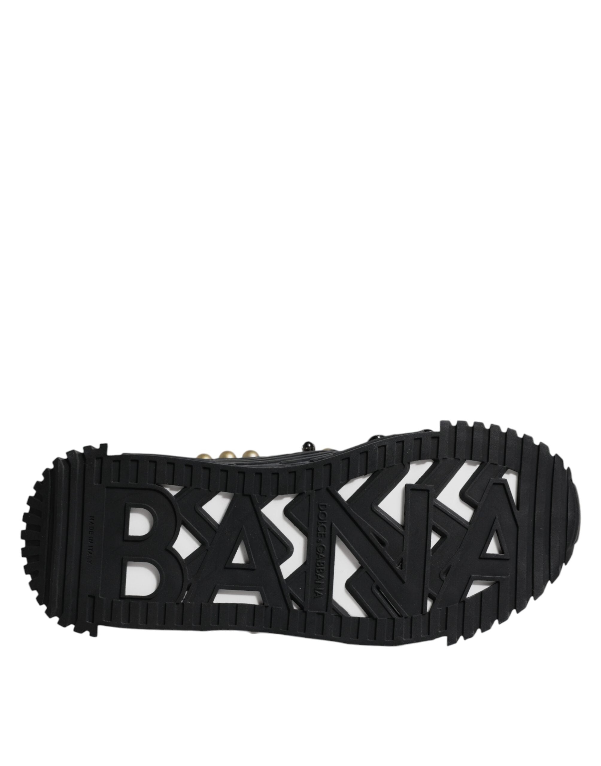 Dolce & Gabbana – Sandalen mit Nieten aus schwarzem Leder