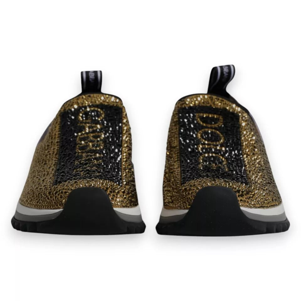 Dolce & Gabbana Sorrento Sneakers mit goldenen Strasssteinen