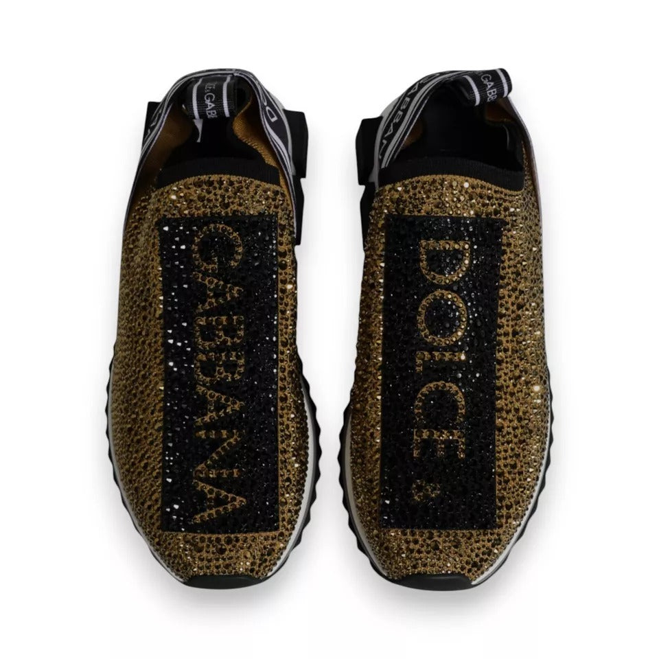 Dolce & Gabbana Sorrento Sneakers mit goldenen Strasssteinen