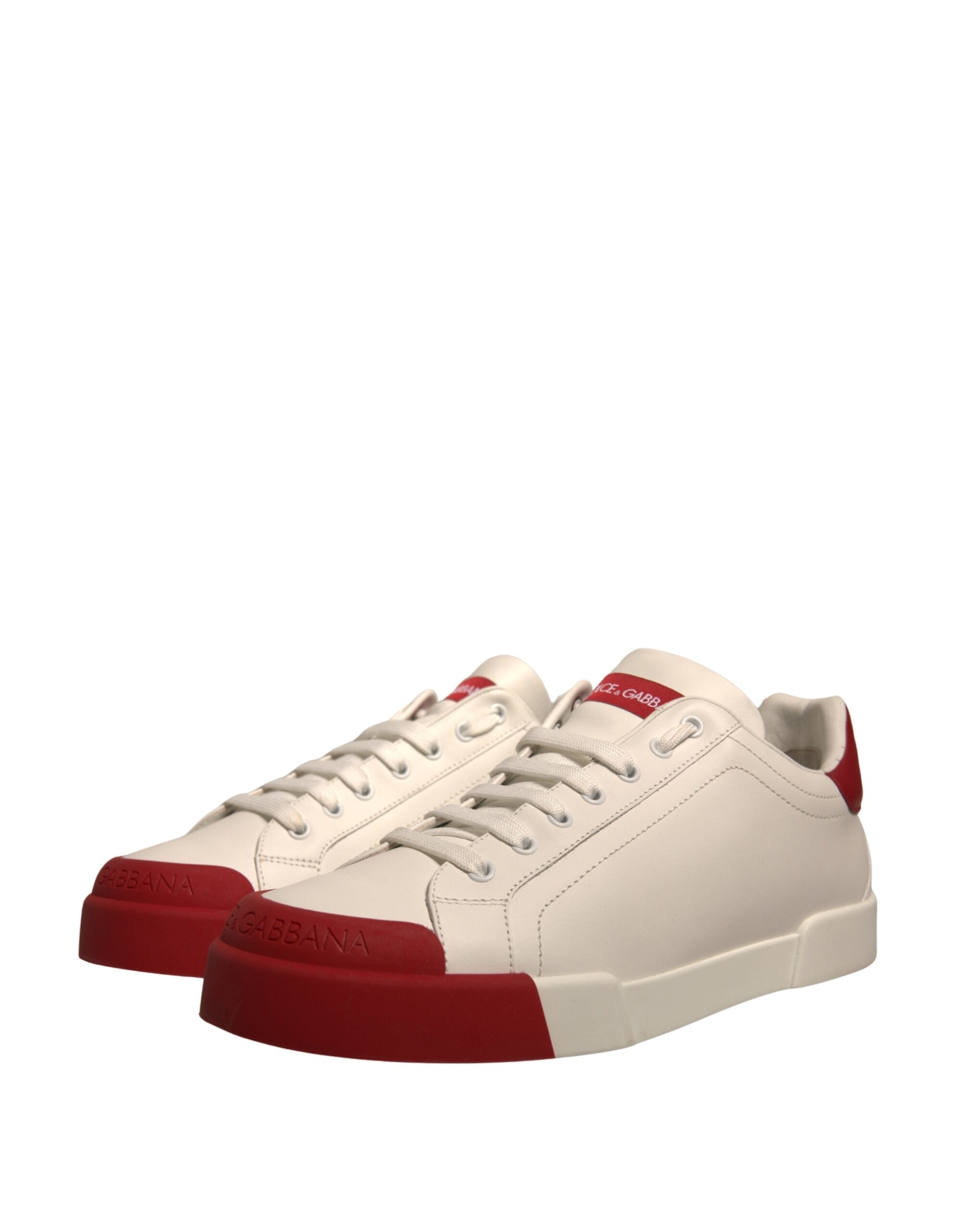 Dolce & Gabbana – Portofino-Sneakers aus weißem Leder mit Logo