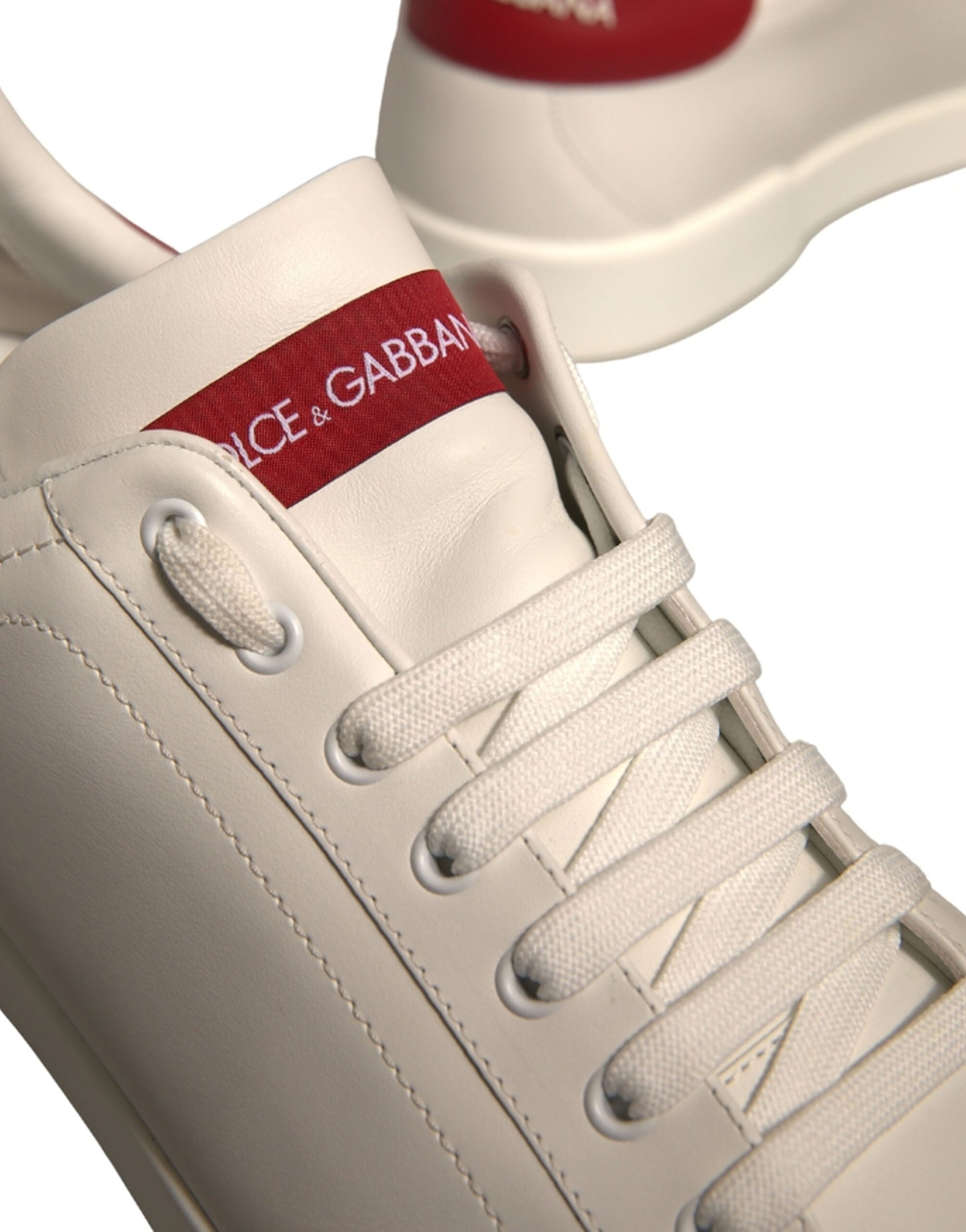 Dolce & Gabbana – Portofino-Sneakers aus weißem Leder mit Logo