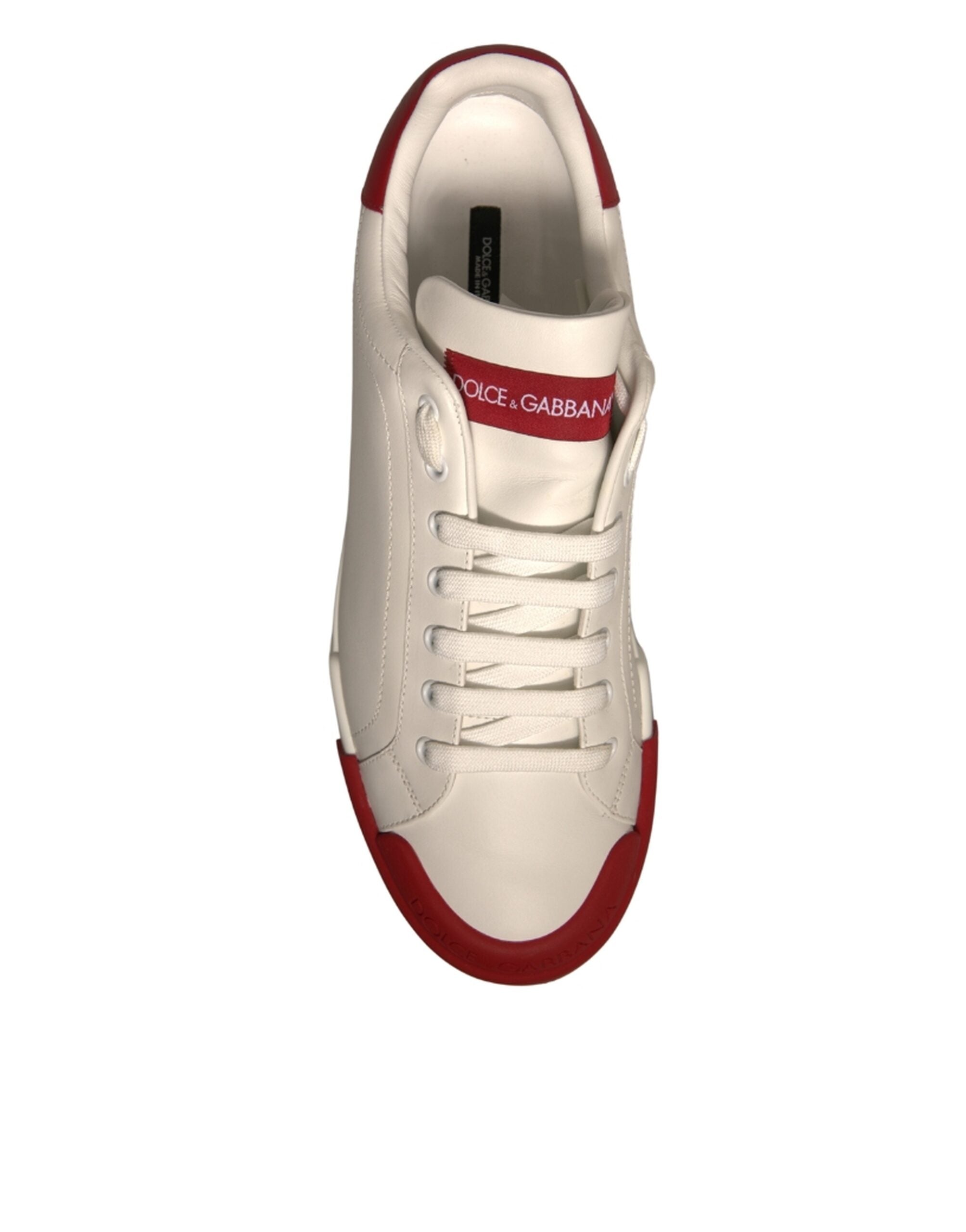 Dolce & Gabbana – Portofino-Sneakers aus weißem Leder mit Logo