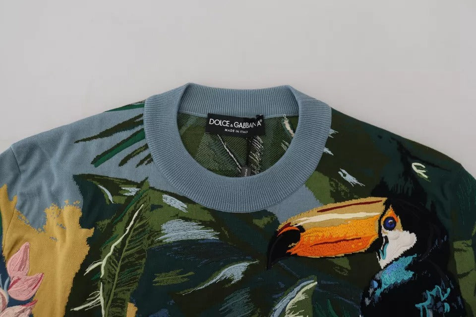 Pulover Dolce & Gabbana cu logo din lână și mătase Jungle