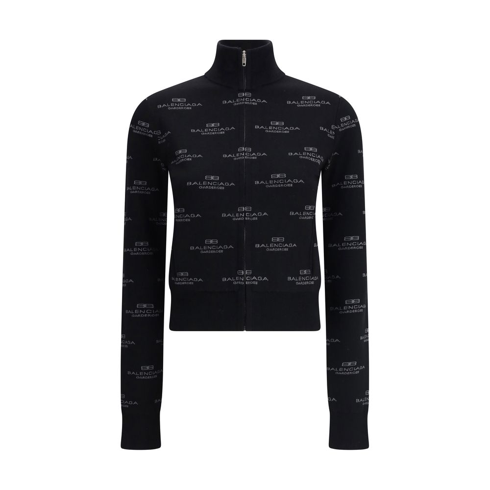 Cardigan Balenciaga cu logo integral