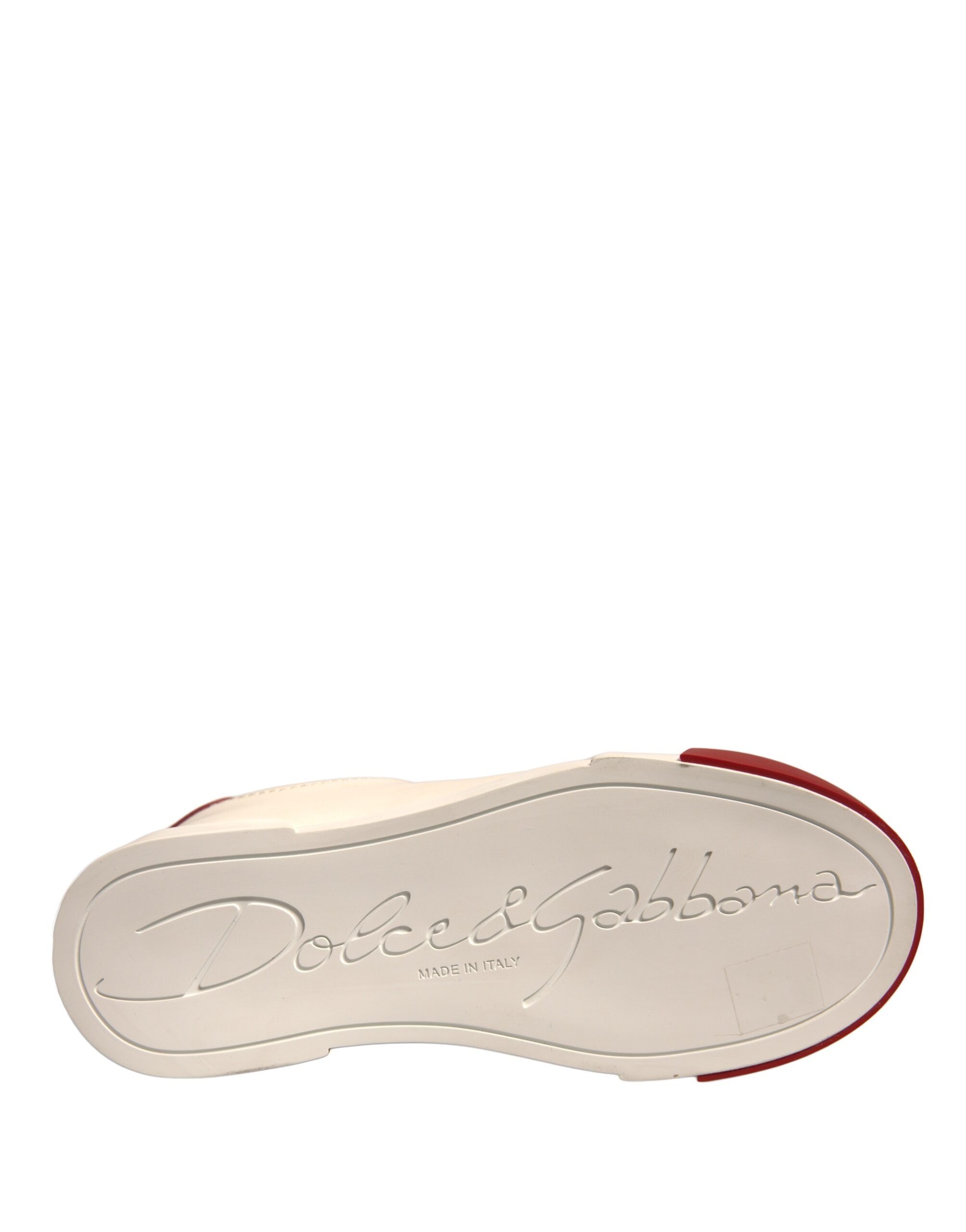 Dolce & Gabbana Shoes Weiße Portofino-Sneaker aus Leder mit Logo