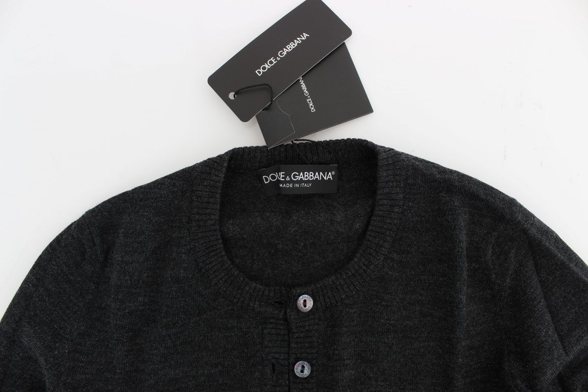 Dolce & Gabbana Eleganter grauer Woll-Cardigan