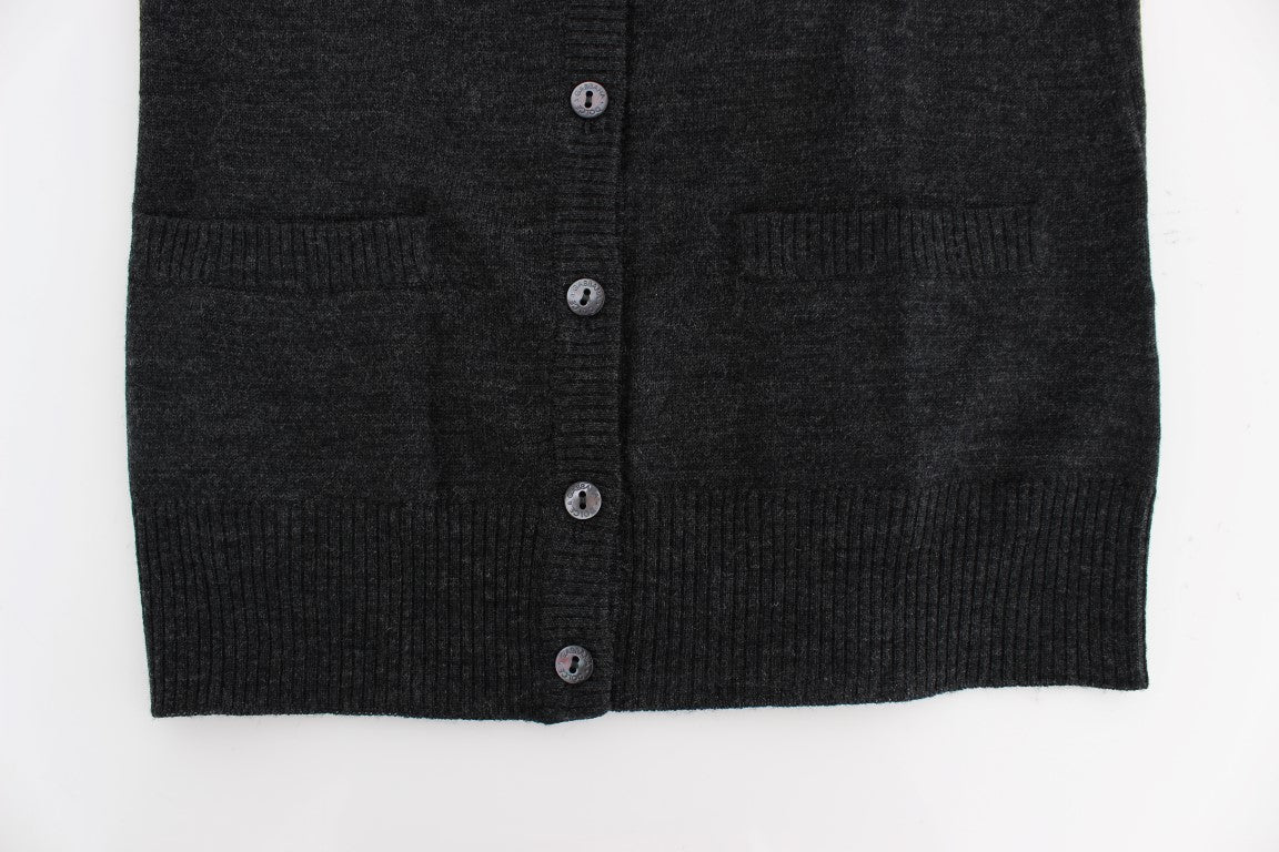 Dolce & Gabbana Eleganter grauer Woll-Cardigan