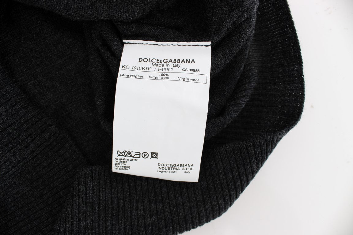Dolce & Gabbana Eleganter grauer Woll-Cardigan