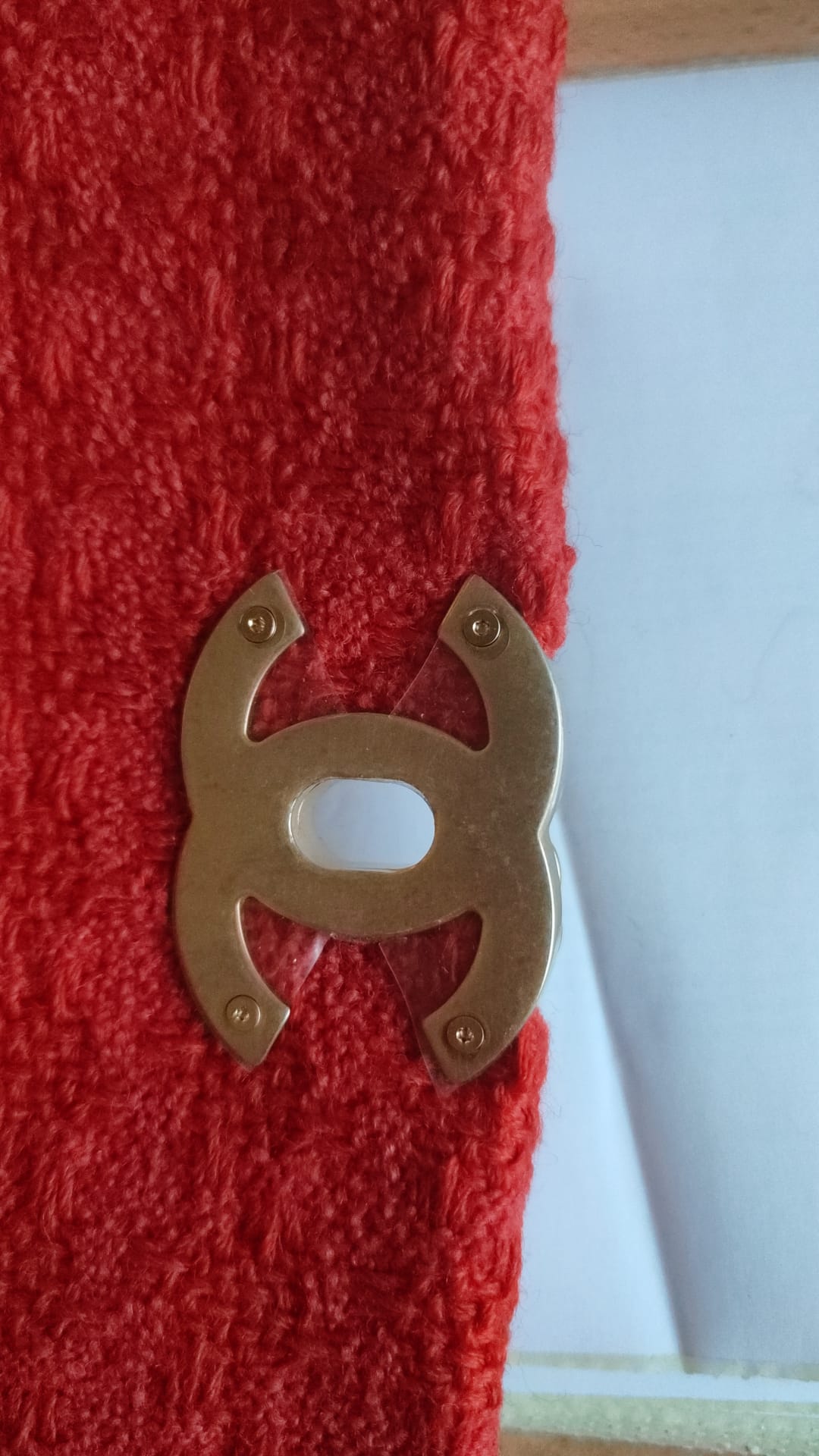 Chanel Red Tweed 2WAY Hand Chain Medium Umhängetasche