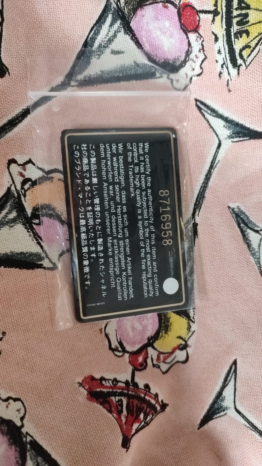Chanel Pink Cruise Collection Parfait Canvas bedruckte Tasche