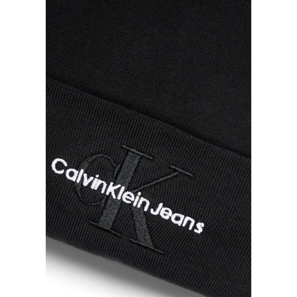 Șepci Calvin Klein Jeans negre din bumbac organic, șapcă de baseball