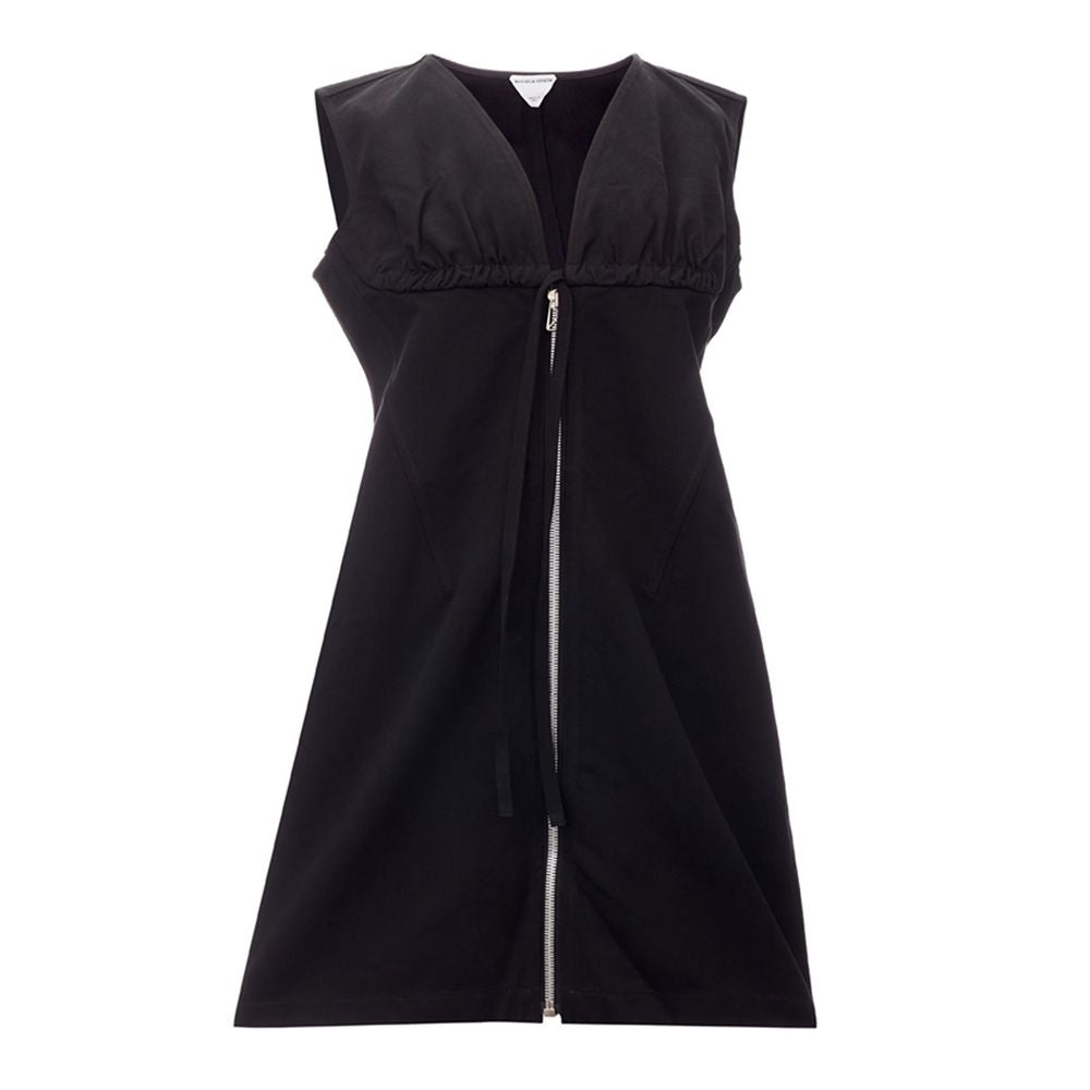 Rochie elegantă neagră din viscoză Bottega Veneta, piese esențiale