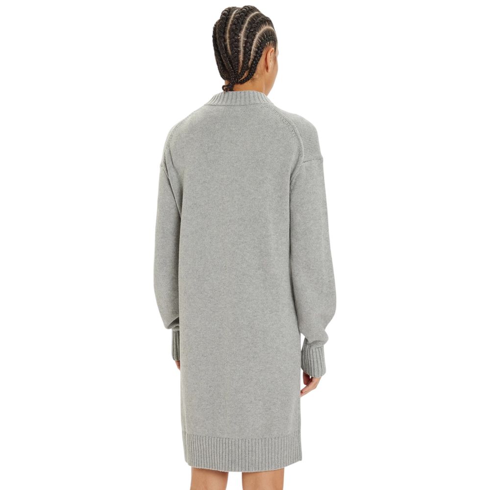 Rochie Calvin Klein Jeans gri din bumbac organic
