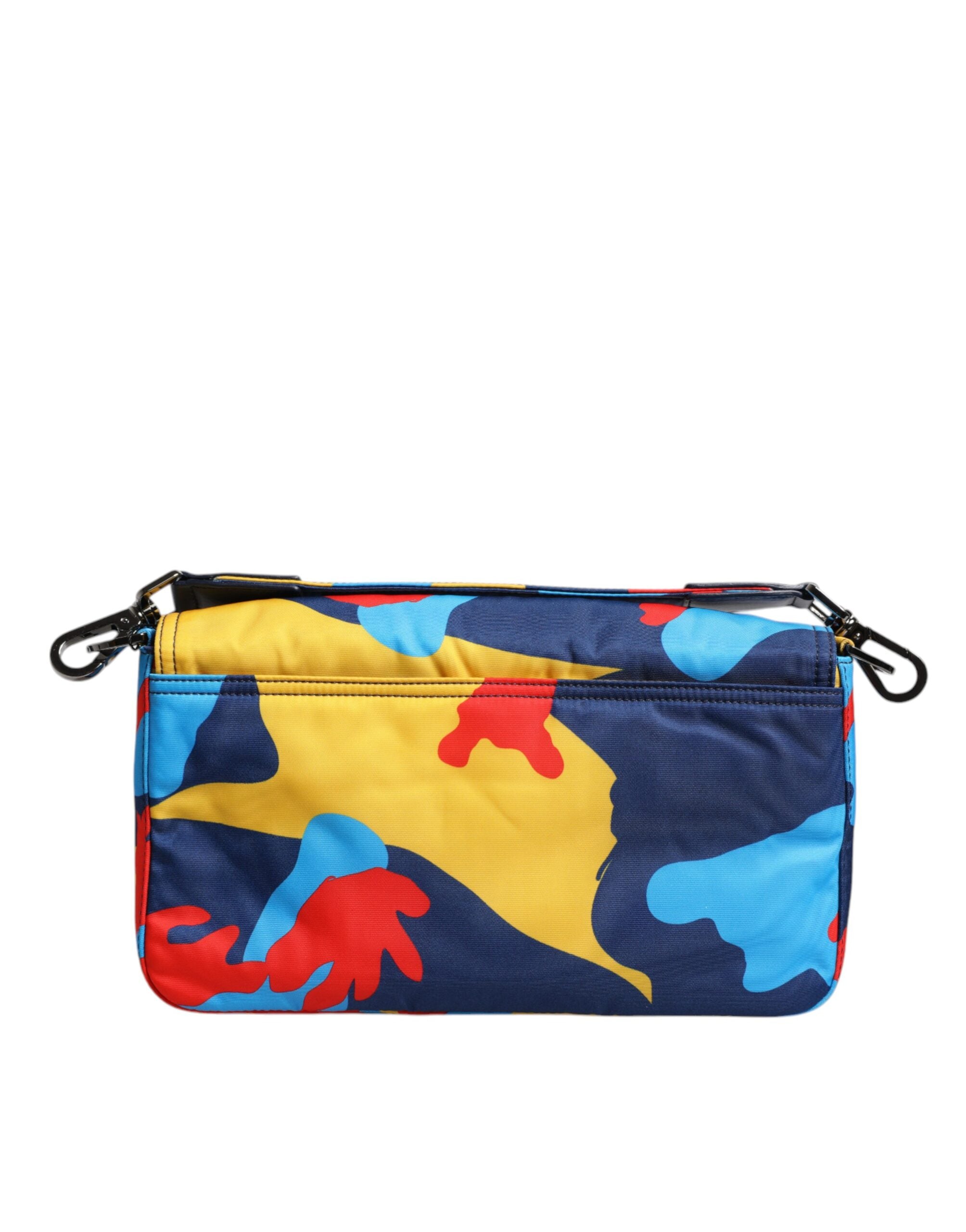 Dolce & Gabbana – Mehrfarbige Umhängetasche aus Nylon mit Camouflage-Muster