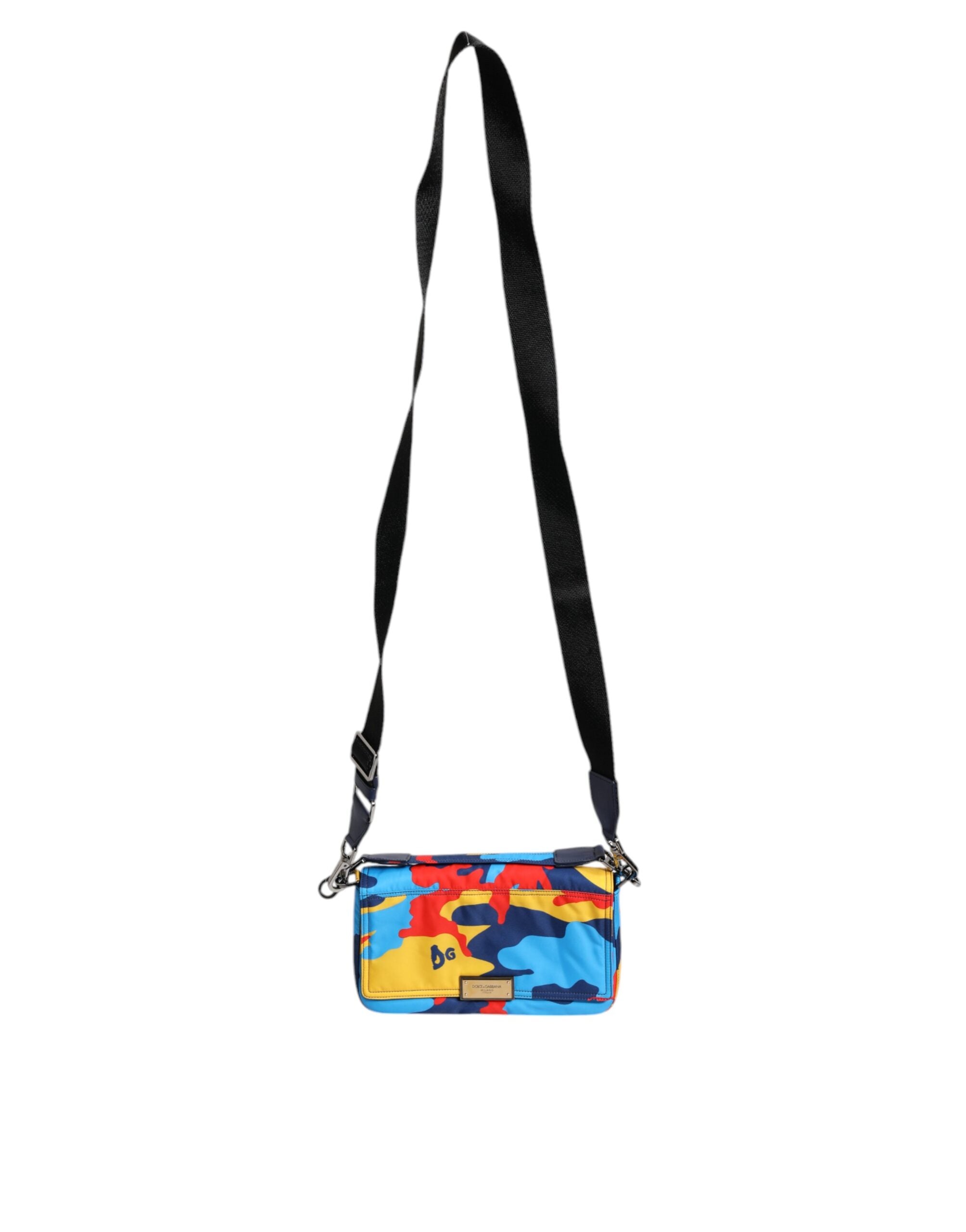 Dolce & Gabbana – Mehrfarbige Umhängetasche aus Nylon mit Camouflage-Muster