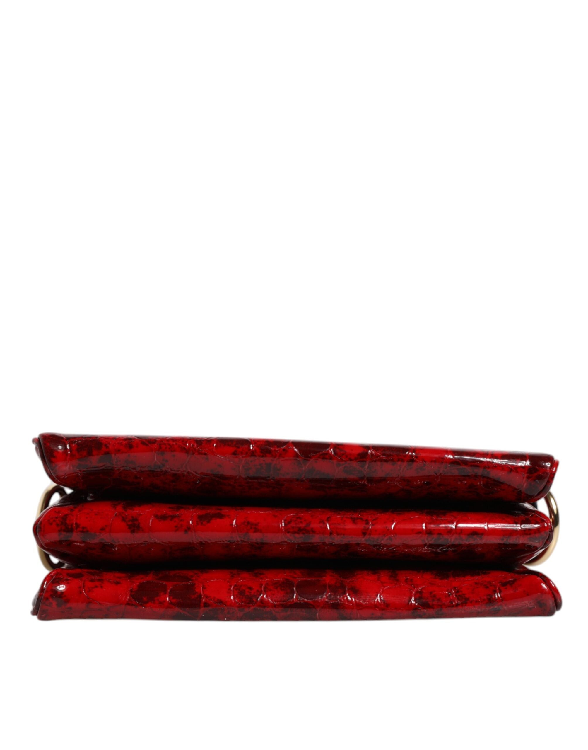 Dolce & Gabbana – Rote Umhängetasche aus exotischem Leder mit DG-Logo für Damen