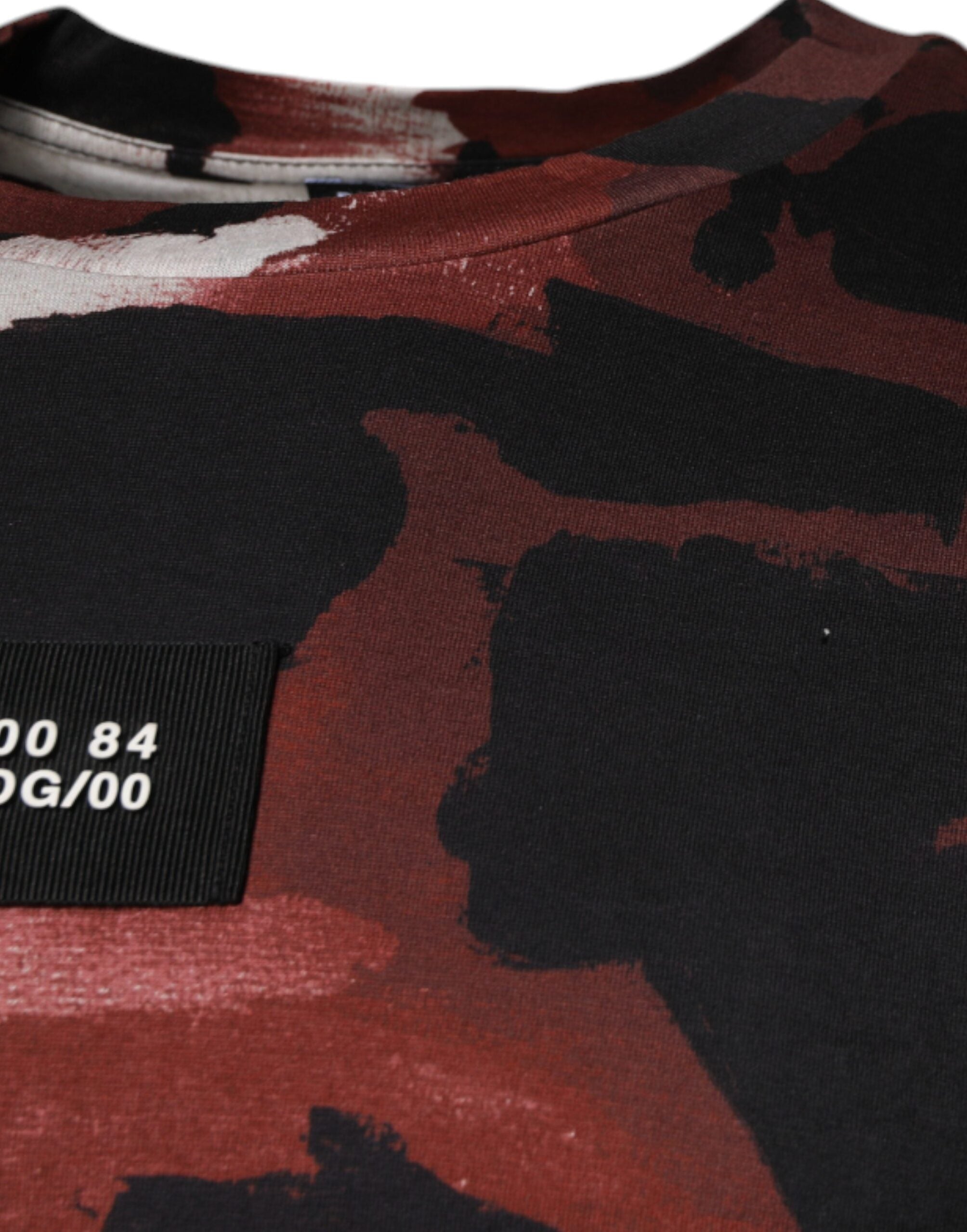 Dolce & Gabbana Mehrfarbiges Camouflage-T-Shirt mit Rundhalsausschnitt
