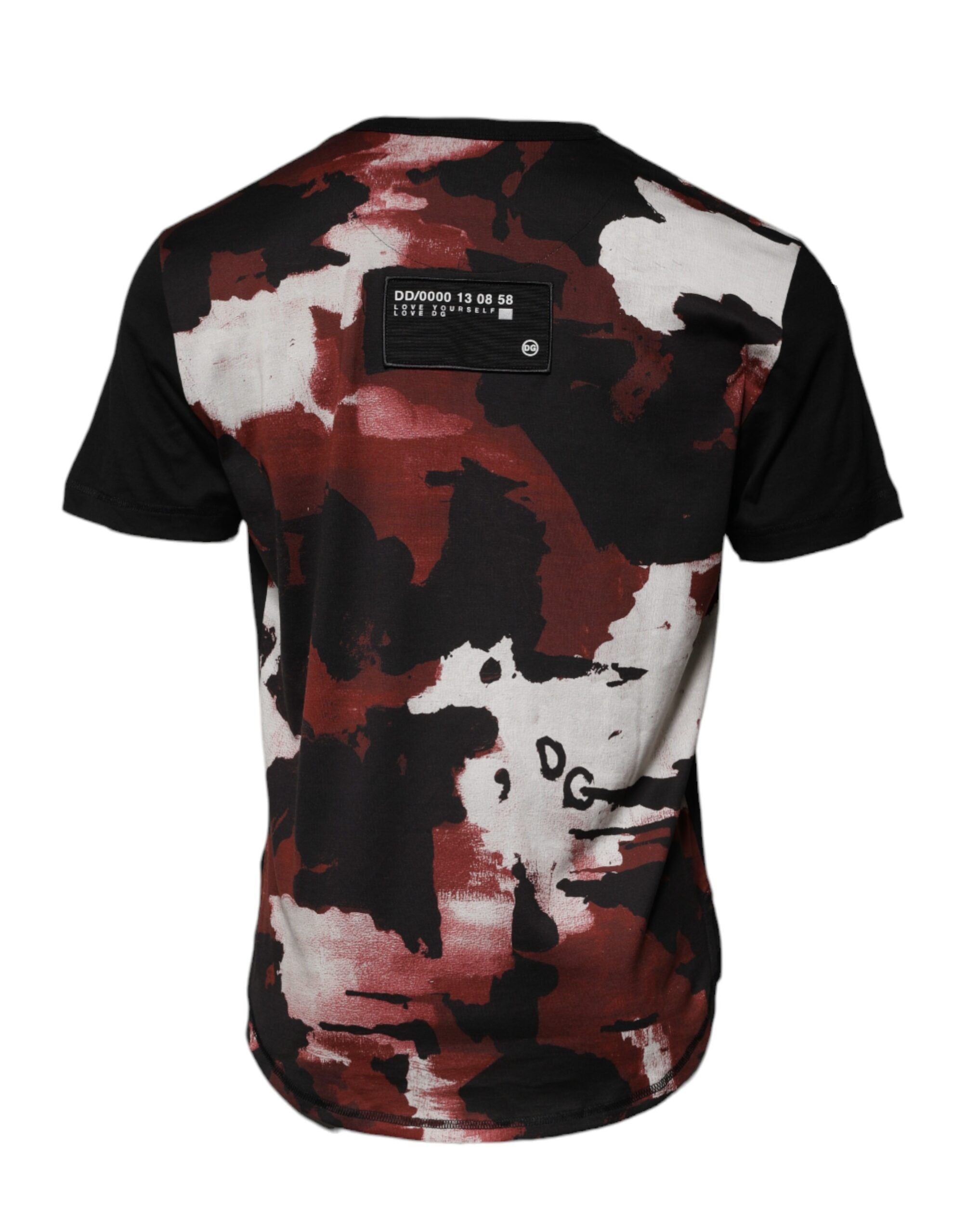 Dolce & Gabbana Mehrfarbiges Camouflage-T-Shirt mit Rundhalsausschnitt
