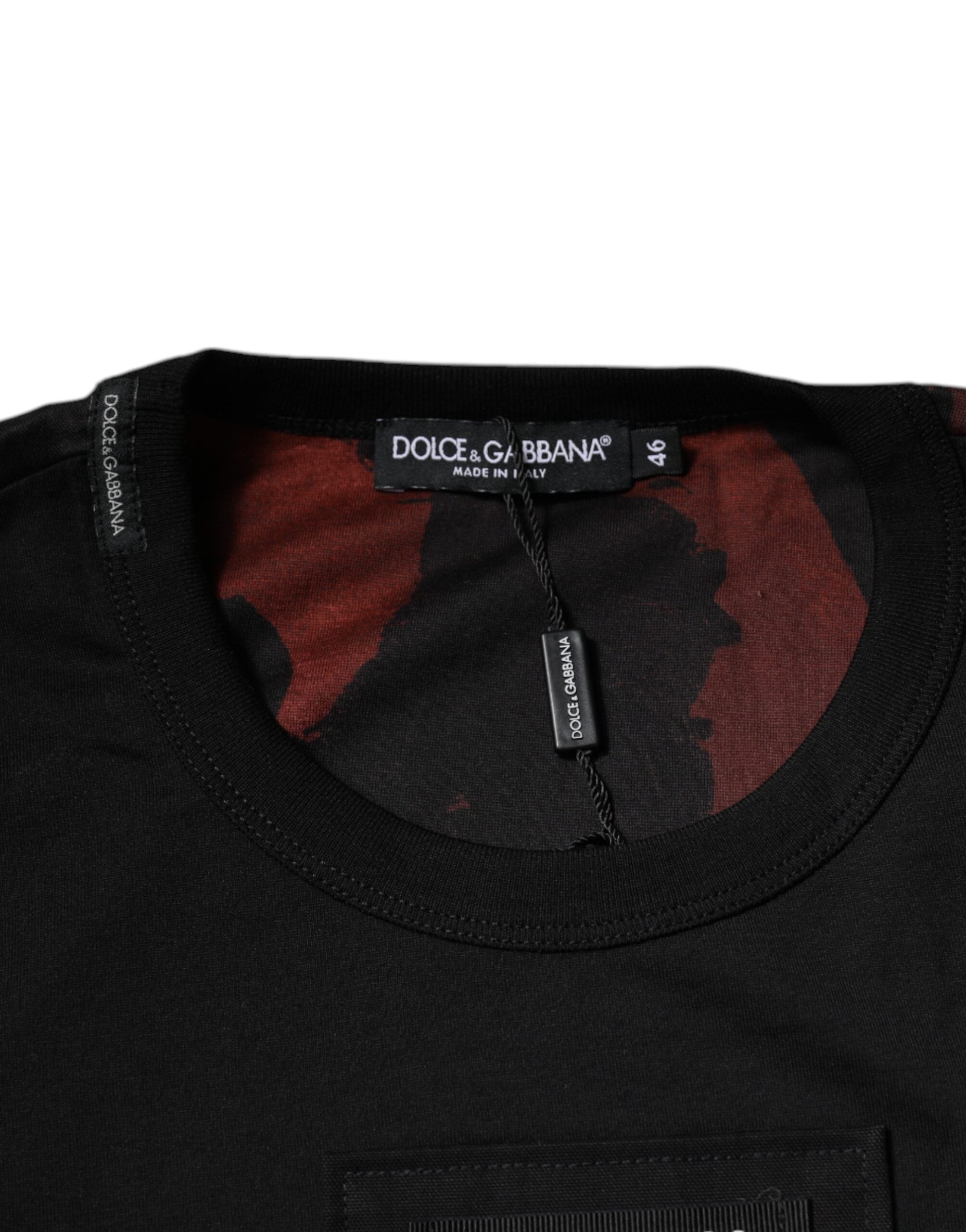 Dolce & Gabbana Mehrfarbiges Camouflage-T-Shirt mit Rundhalsausschnitt