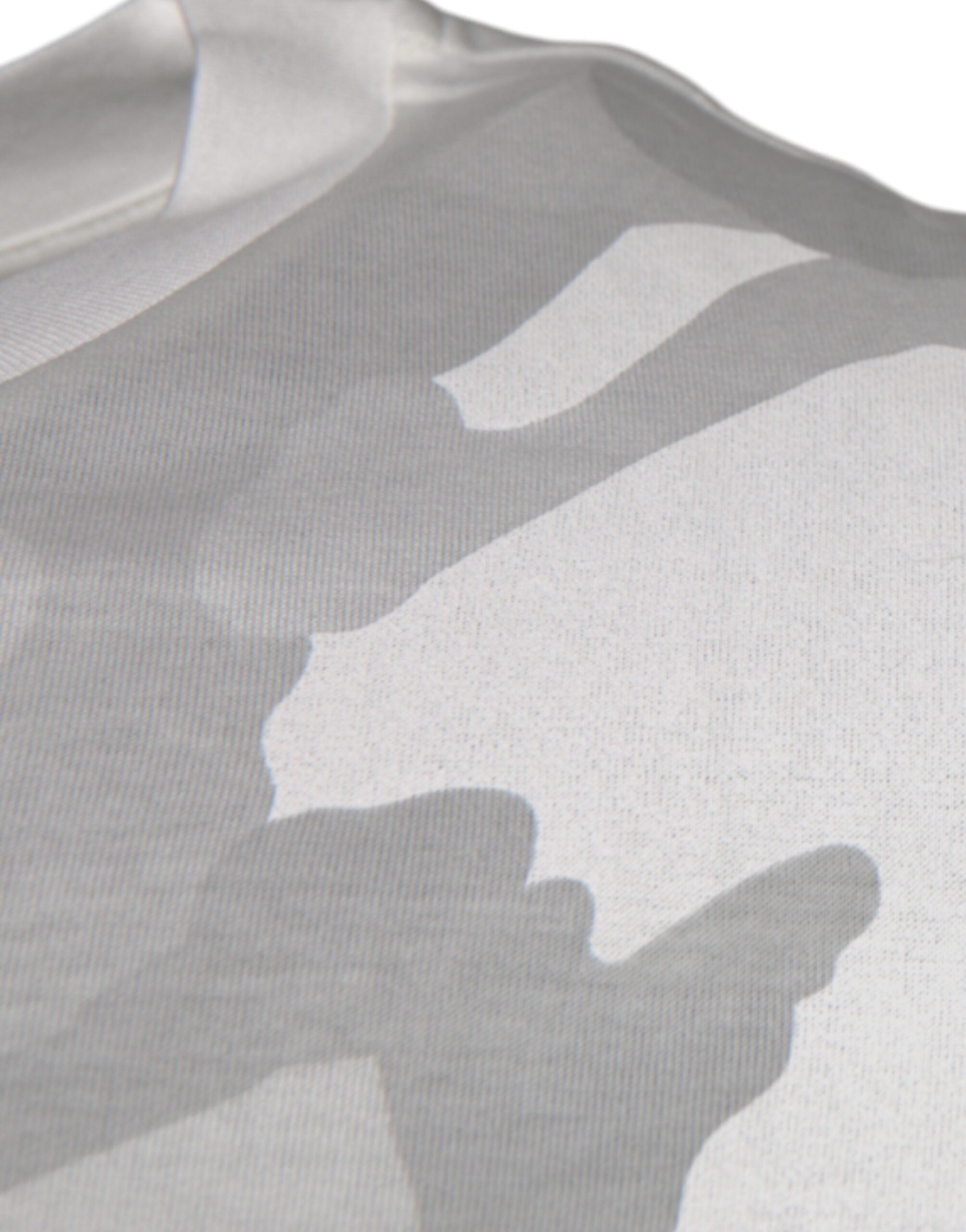 Dolce & Gabbana – T-Shirt aus Baumwolle mit Rundhalsausschnitt in Weiß und Grau mit Camouflage-Muster