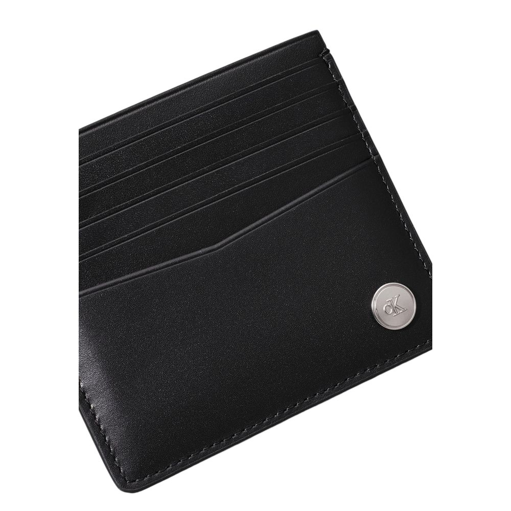 Calvin Klein Jeans – Schwarze Lederbrieftasche
