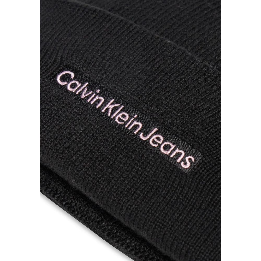 Pălărie neagră din bumbac Calvin Klein