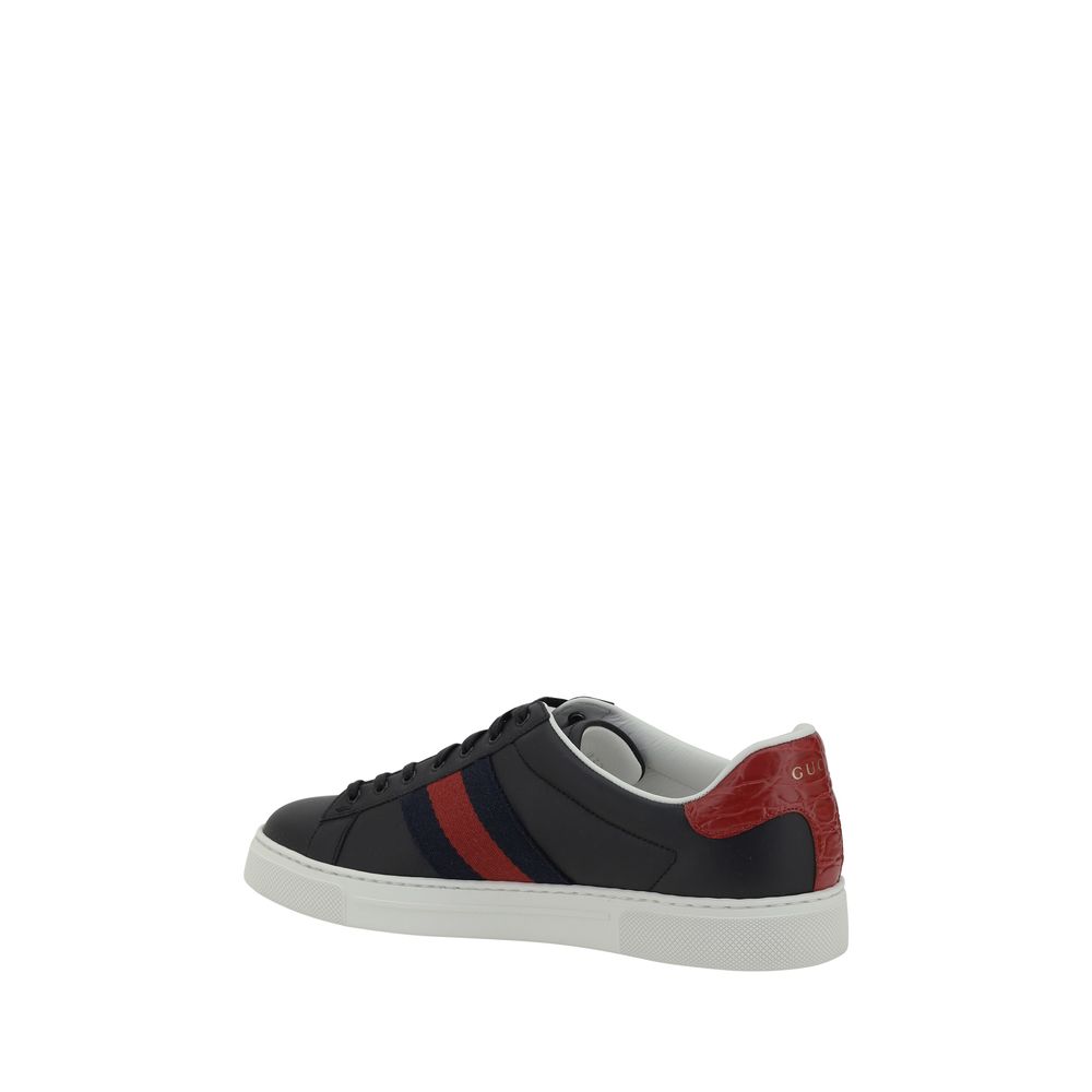 Schwarze Ledersneaker von Gucci