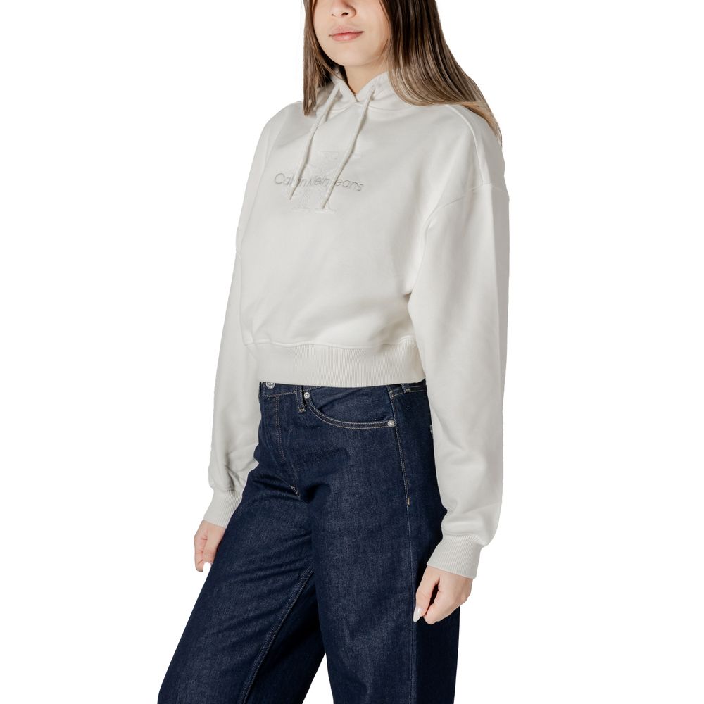 Calvin Klein Jeans – Cremefarbener Baumwollpullover