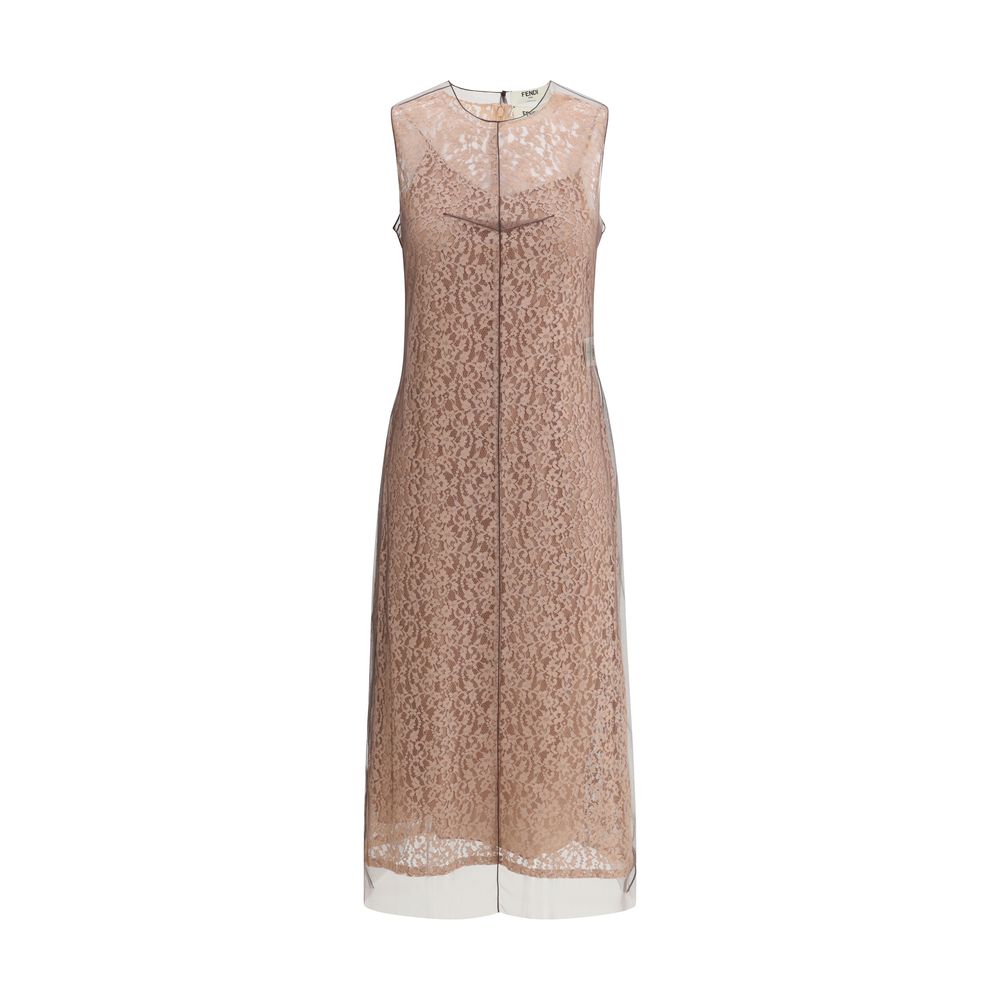 Rochie midi din dantelă Fendi