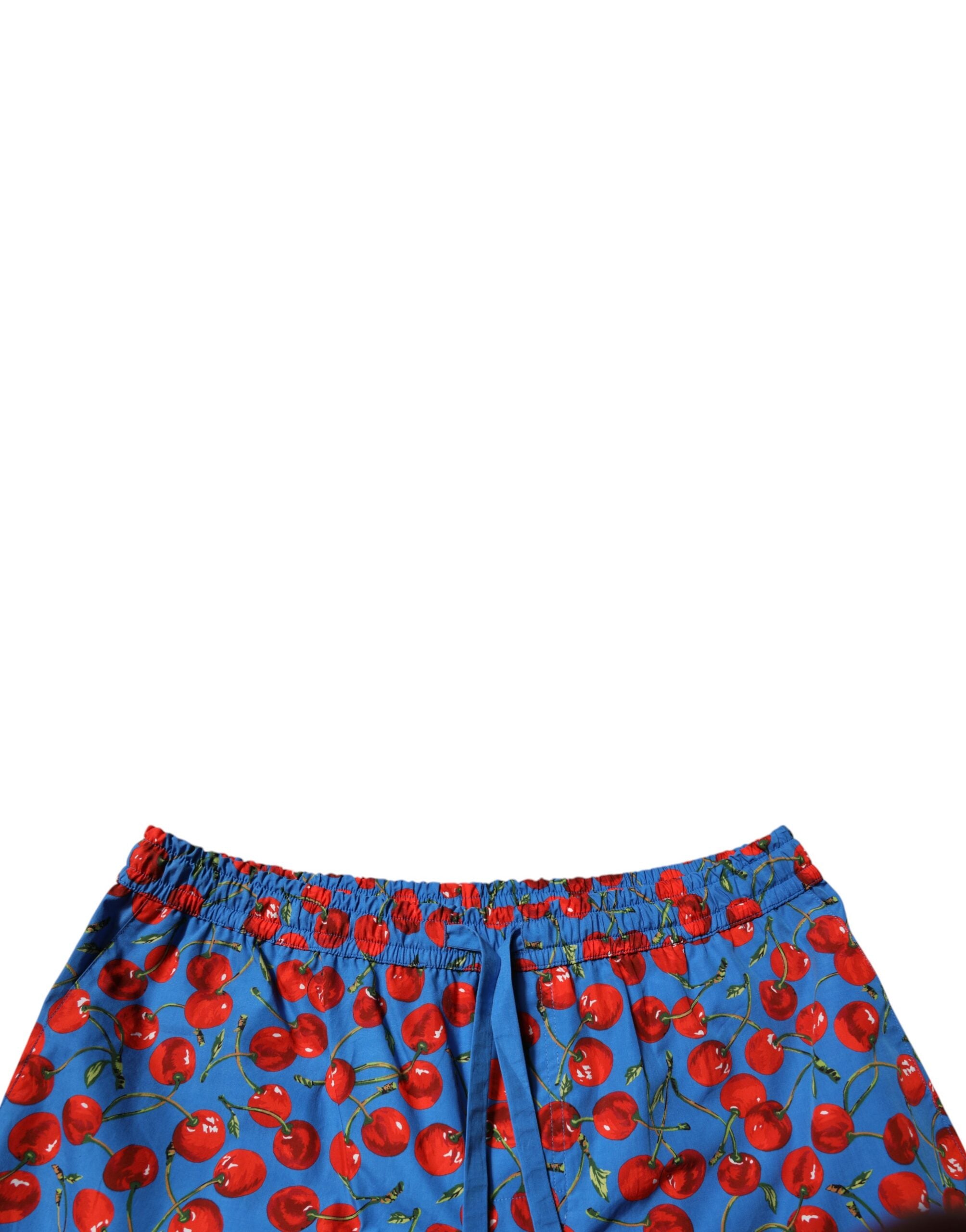 Pantaloni scurți Dolce & Gabbana din bumbac cu imprimeu albastru de cireșe pentru bărbați