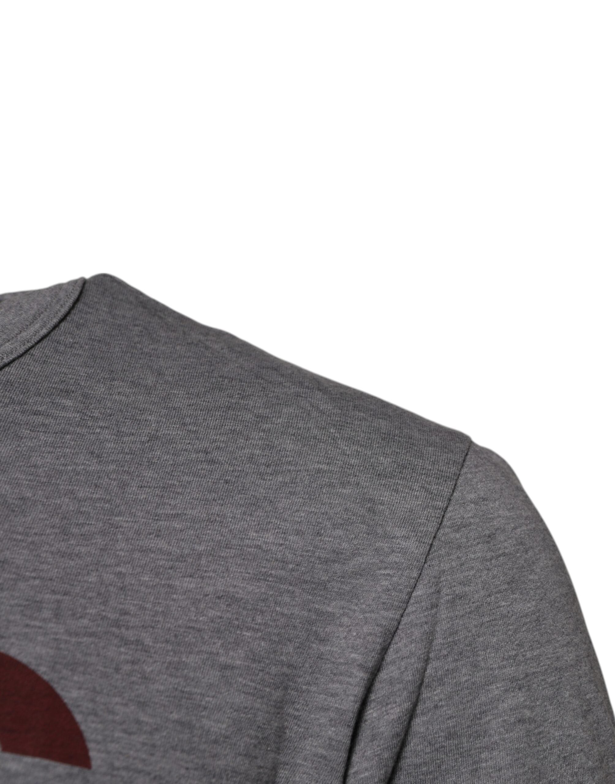 Dolce & Gabbana Graues Herren-T-Shirt aus Baumwolle mit Rundhalsausschnitt und Logo-Print