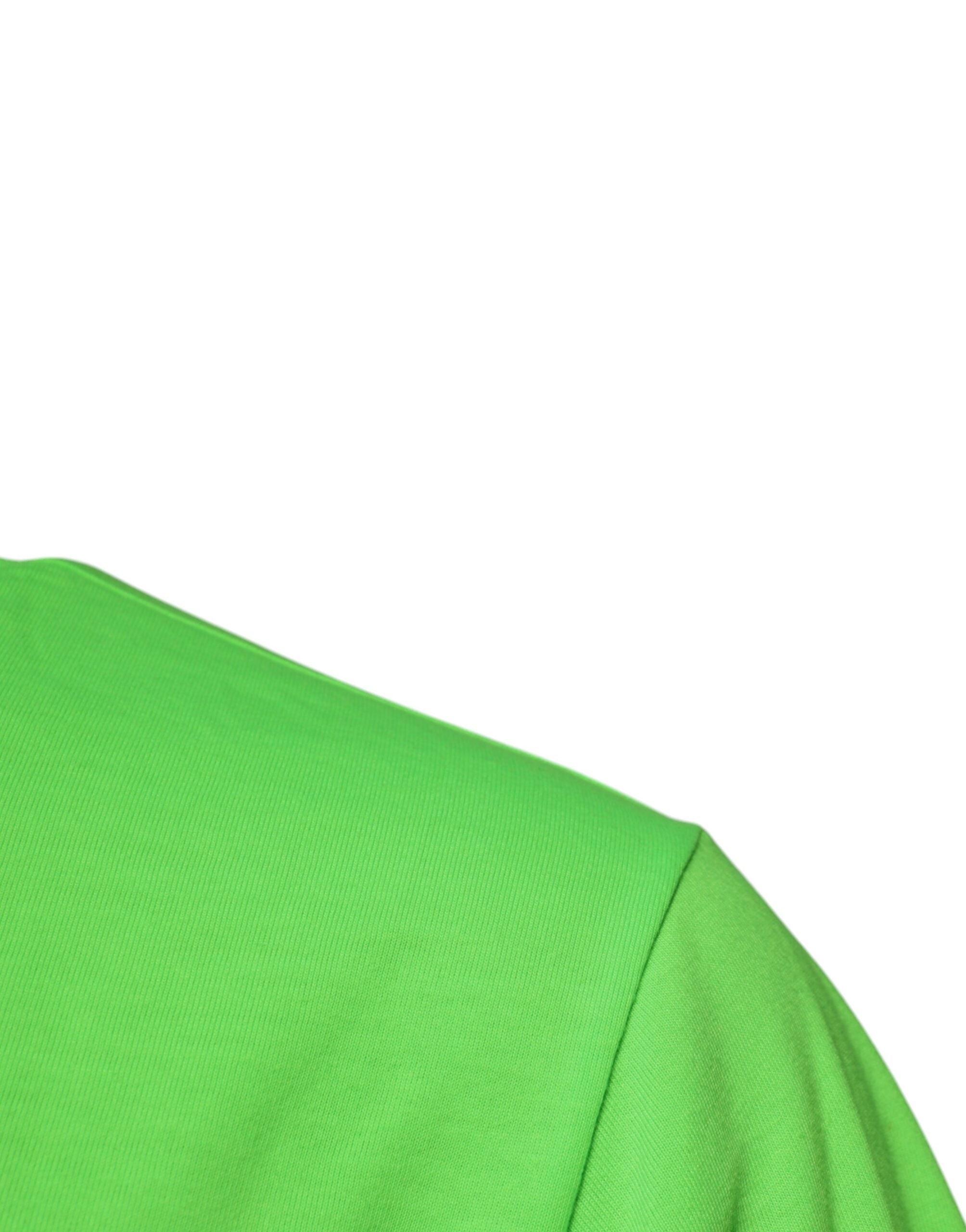 Dolce & Gabbana – Grünes T-Shirt aus Polyester mit Rundhalsausschnitt und Logo