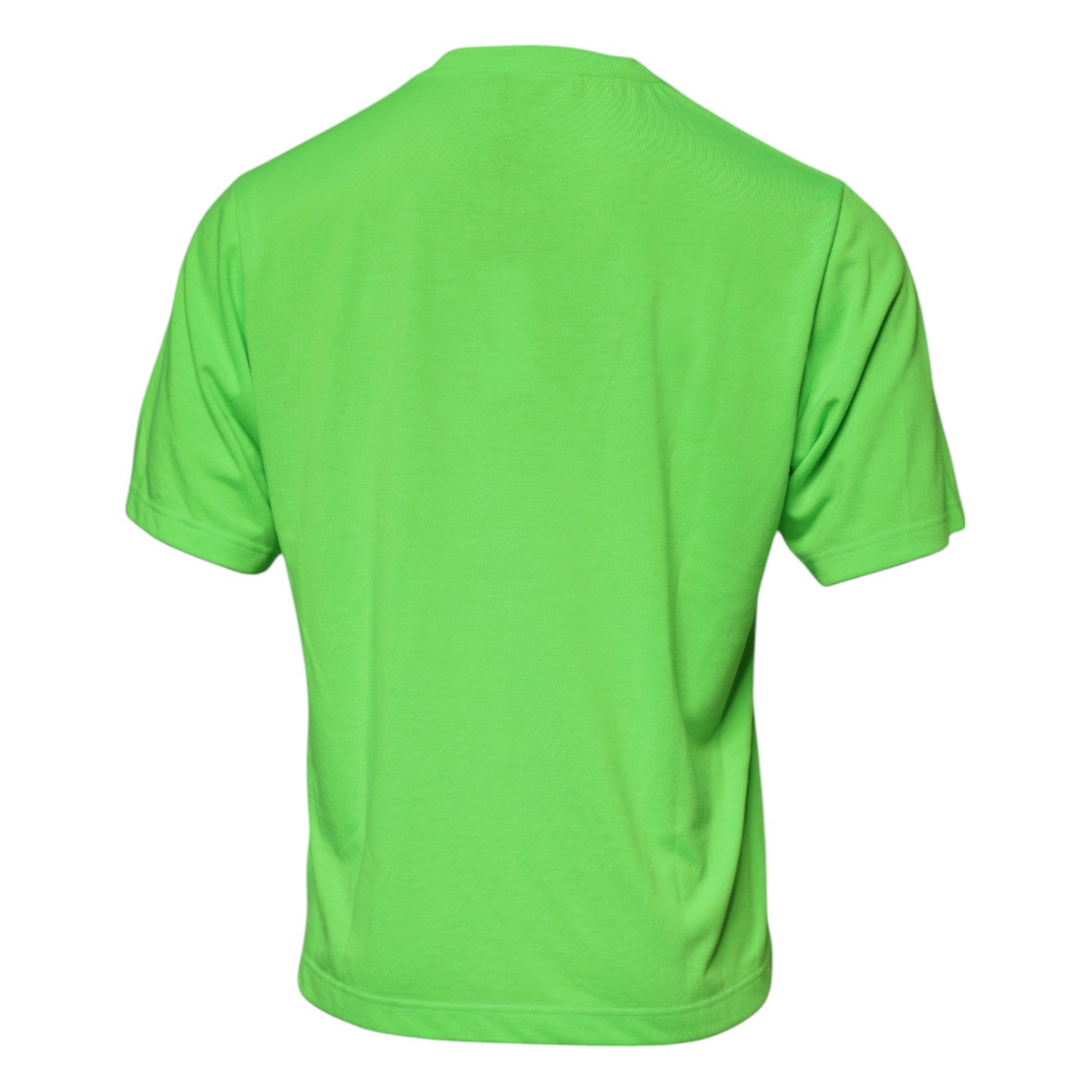 Dolce & Gabbana – Grünes T-Shirt aus Polyester mit Rundhalsausschnitt und Logo