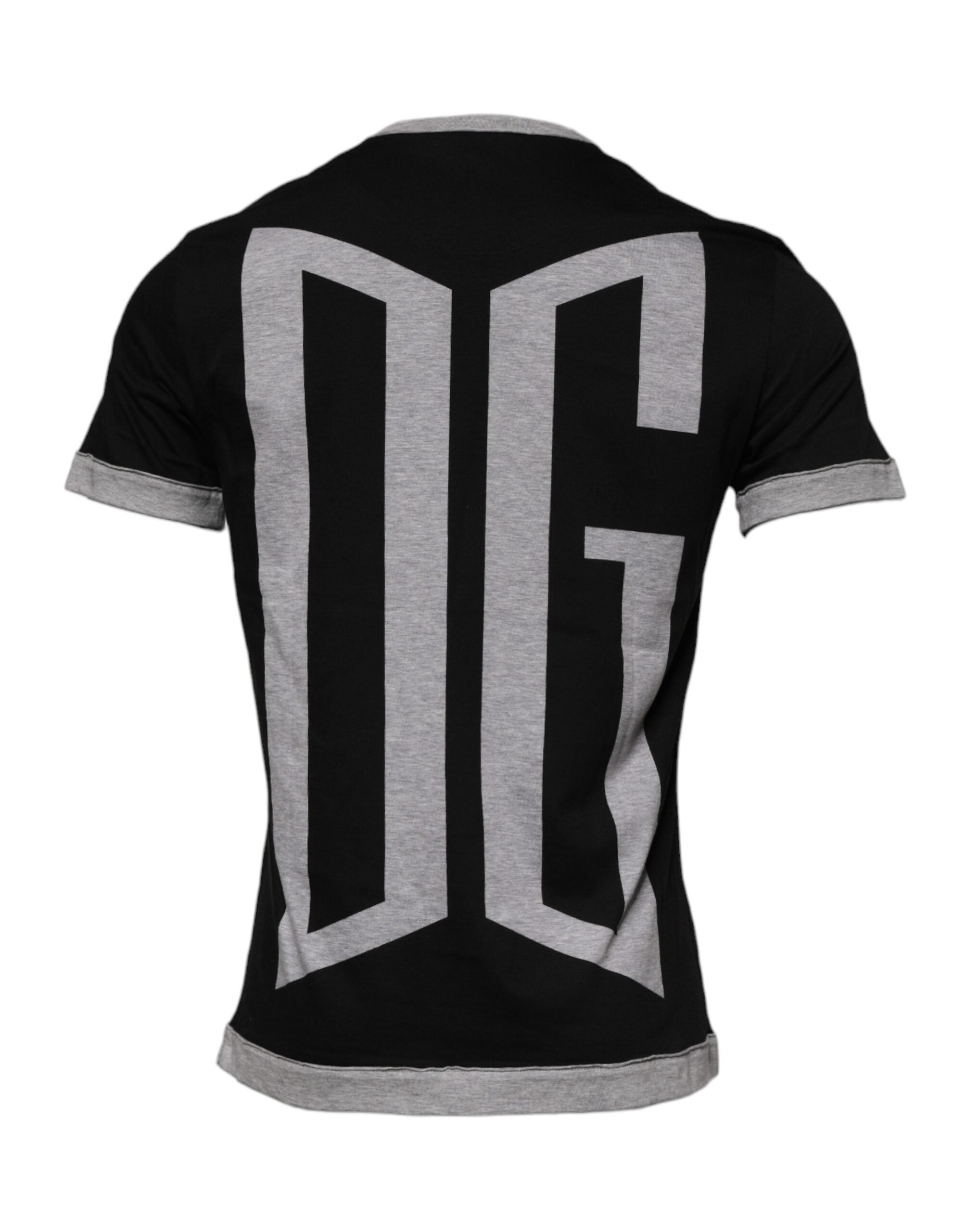 Dolce & Gabbana Schwarzes Logo-T-Shirt aus Baumwolle mit Rundhalsausschnitt für Herren