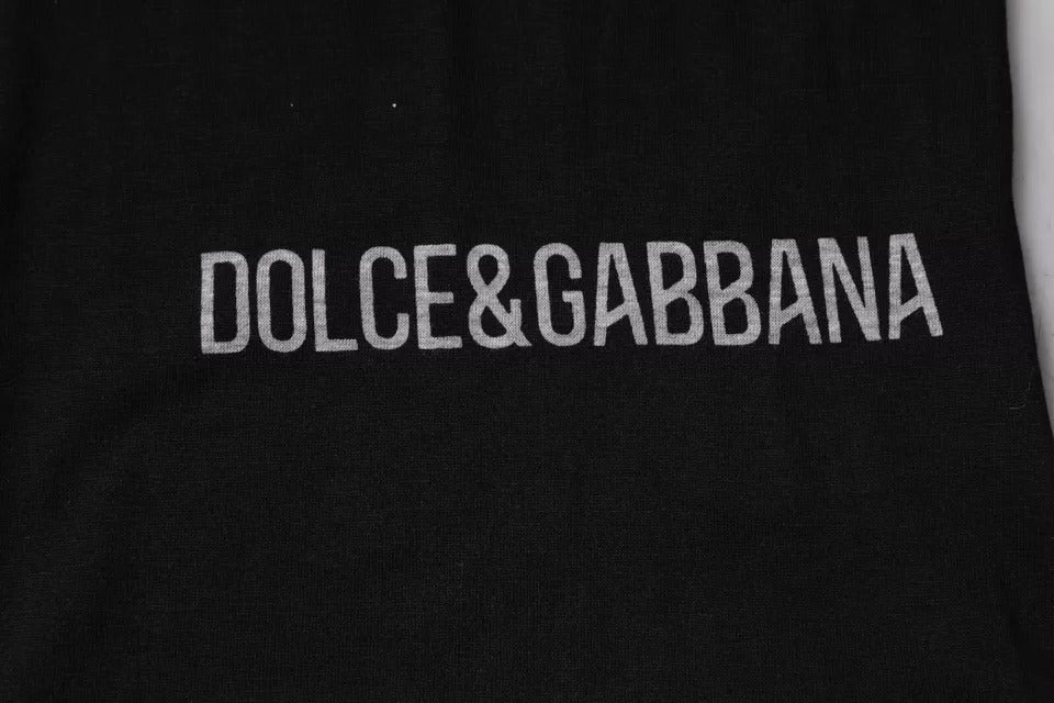 Dolce & Gabbana Schwarzes Logo-T-Shirt aus Baumwolle mit Rundhalsausschnitt für Herren