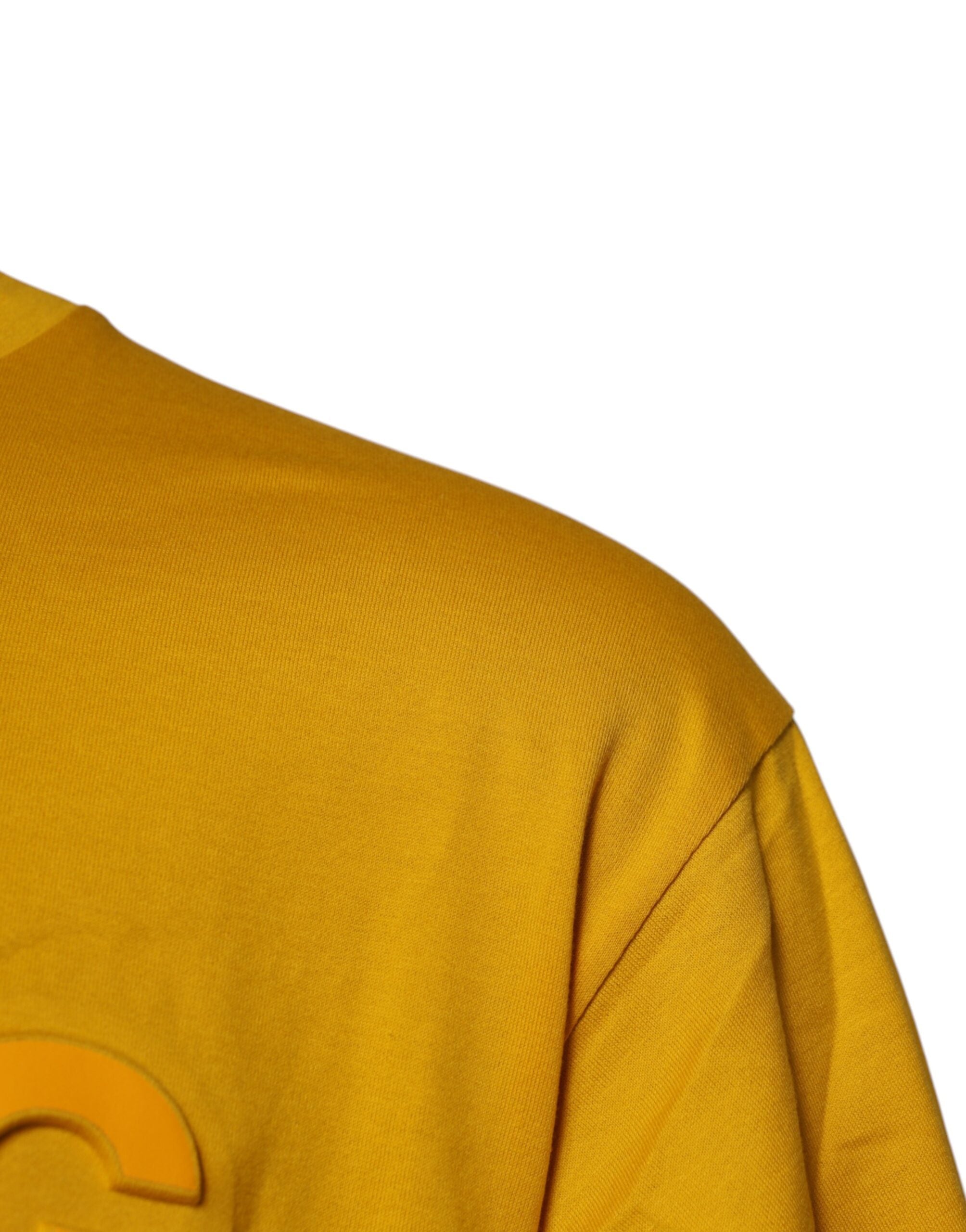 Dolce & Gabbana Dunkelgelbes Logo-Baumwoll-T-Shirt mit Rundhalsausschnitt für Herren